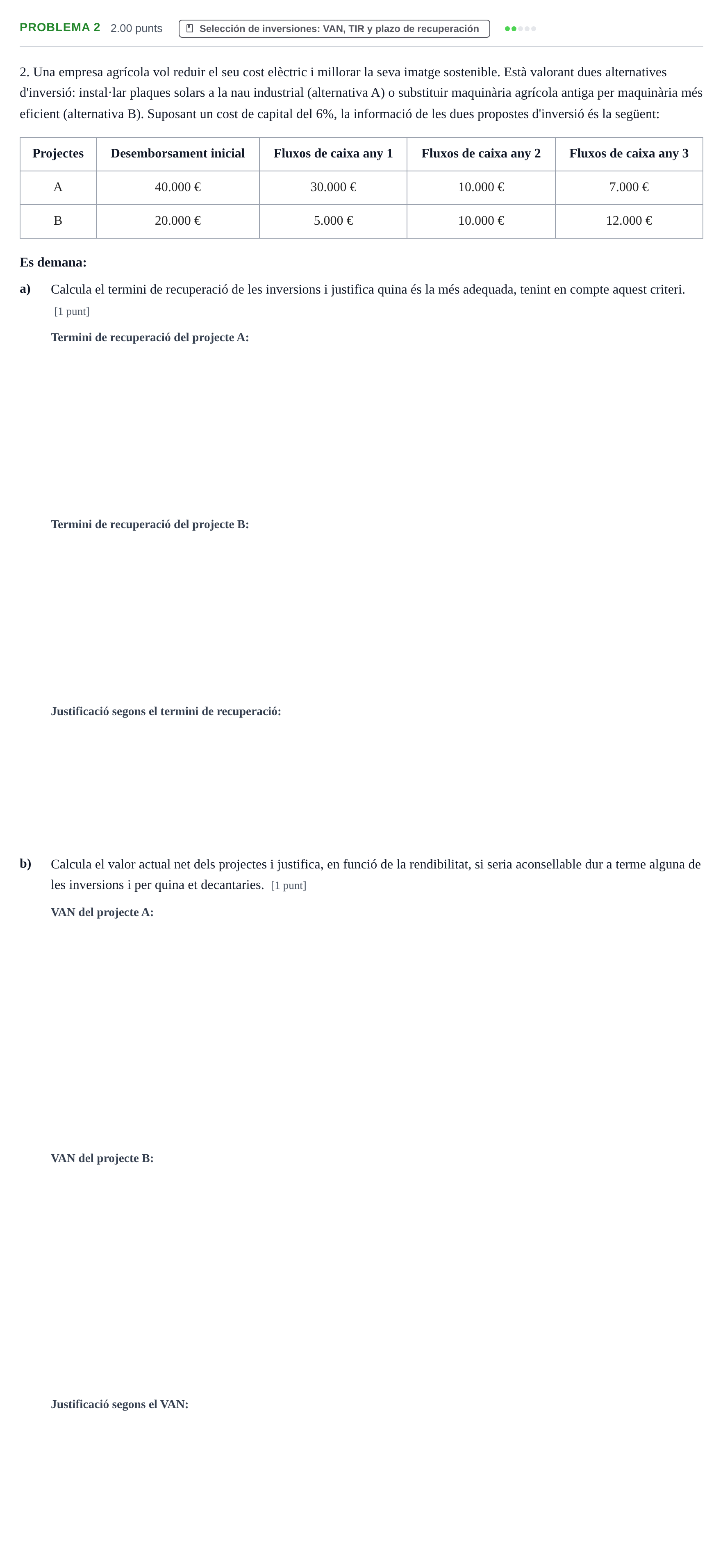 Enunciado: Problema 2 · Empresa y Diseño de Modelos de Negocio PAU Baleares Extraordinaria 2026
