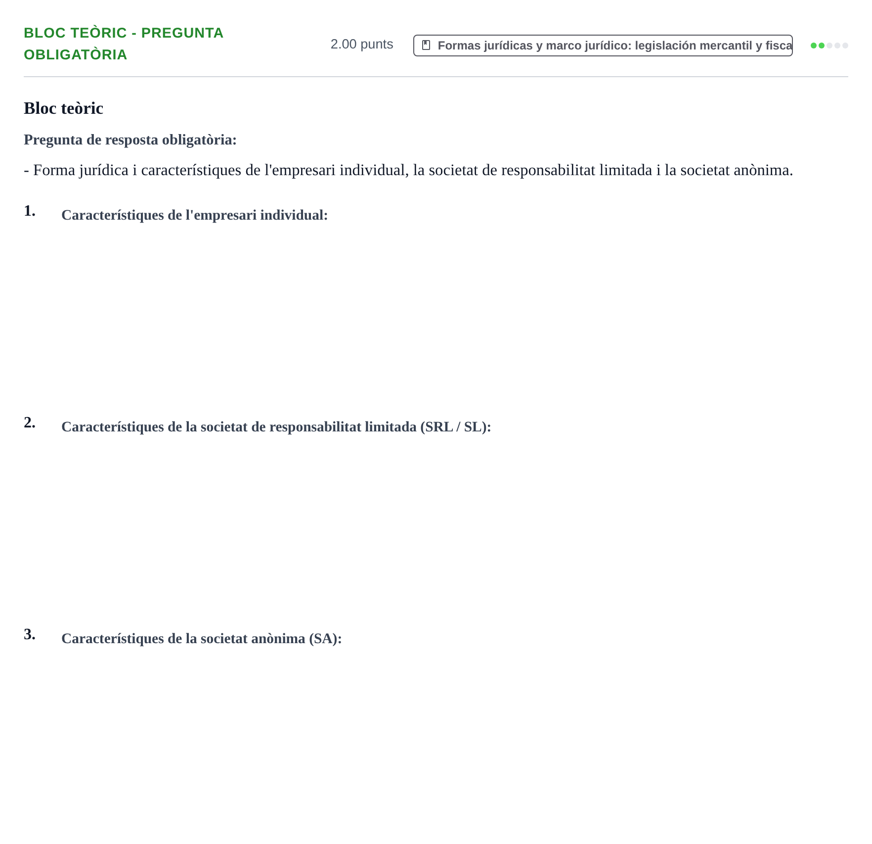 Enunciado: Ejercicio Bloc teòric - Pregunta obligatòria · Empresa y Diseño de Modelos de Negocio PAU Baleares Extraordinaria 2026