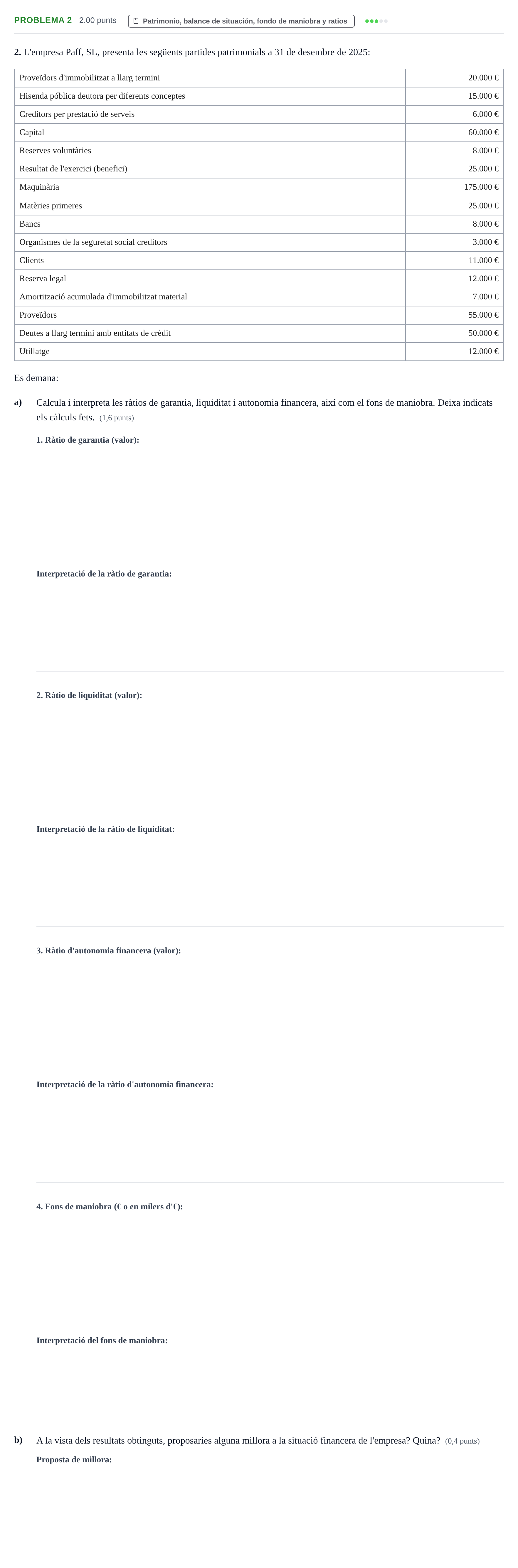 Enunciado: Problema 2 · Empresa y Diseño de Modelos de Negocio PAU Baleares Ordinaria 2026