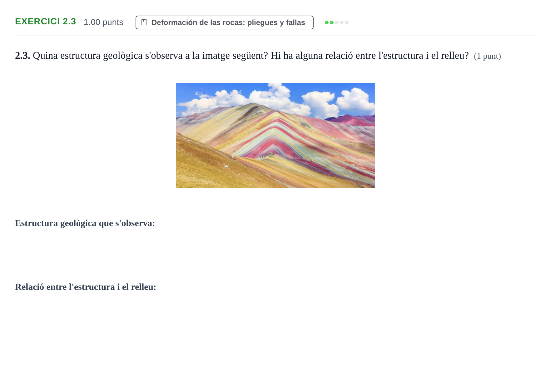 Enunciado: Ejercicio 2.3 · Geología y Ciencias Ambientales PAU Baleares Extraordinaria 2026