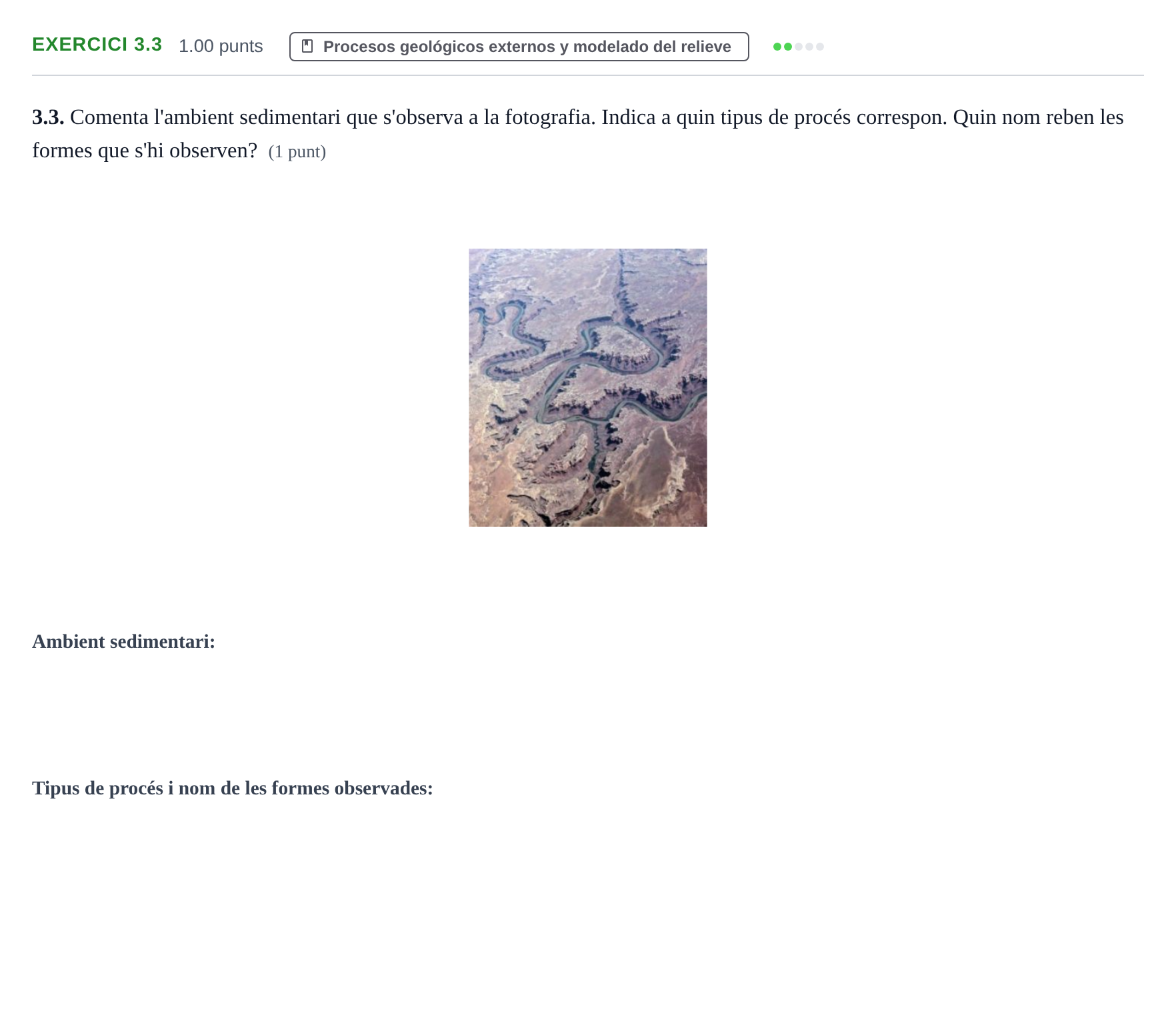 Enunciado: Ejercicio 3.3 · Geología y Ciencias Ambientales PAU Baleares Extraordinaria 2026