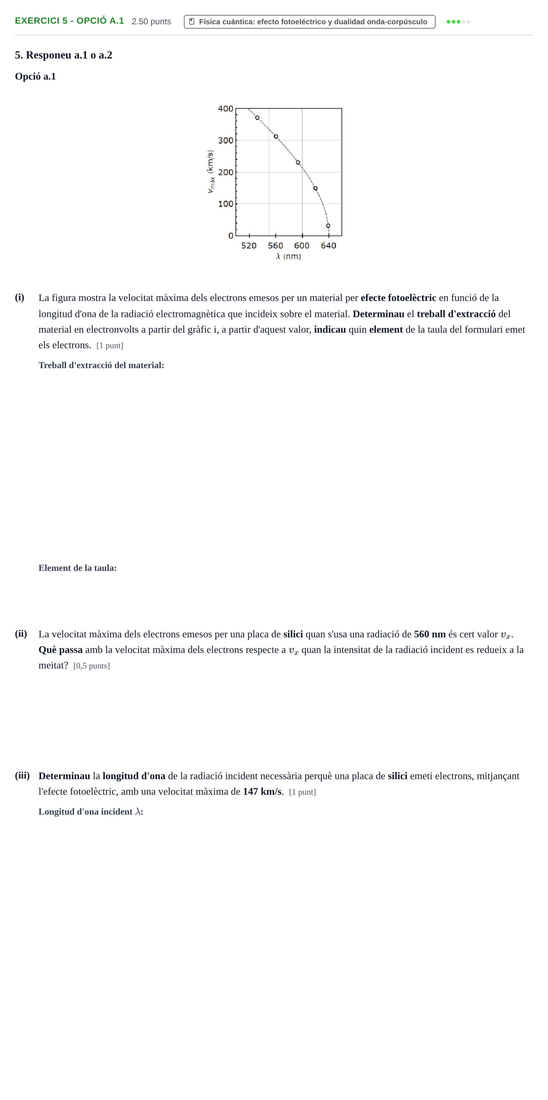 Enunciado: Ejercicio 5 - Opció a.1 · Física PAU Baleares Ordinaria 2026