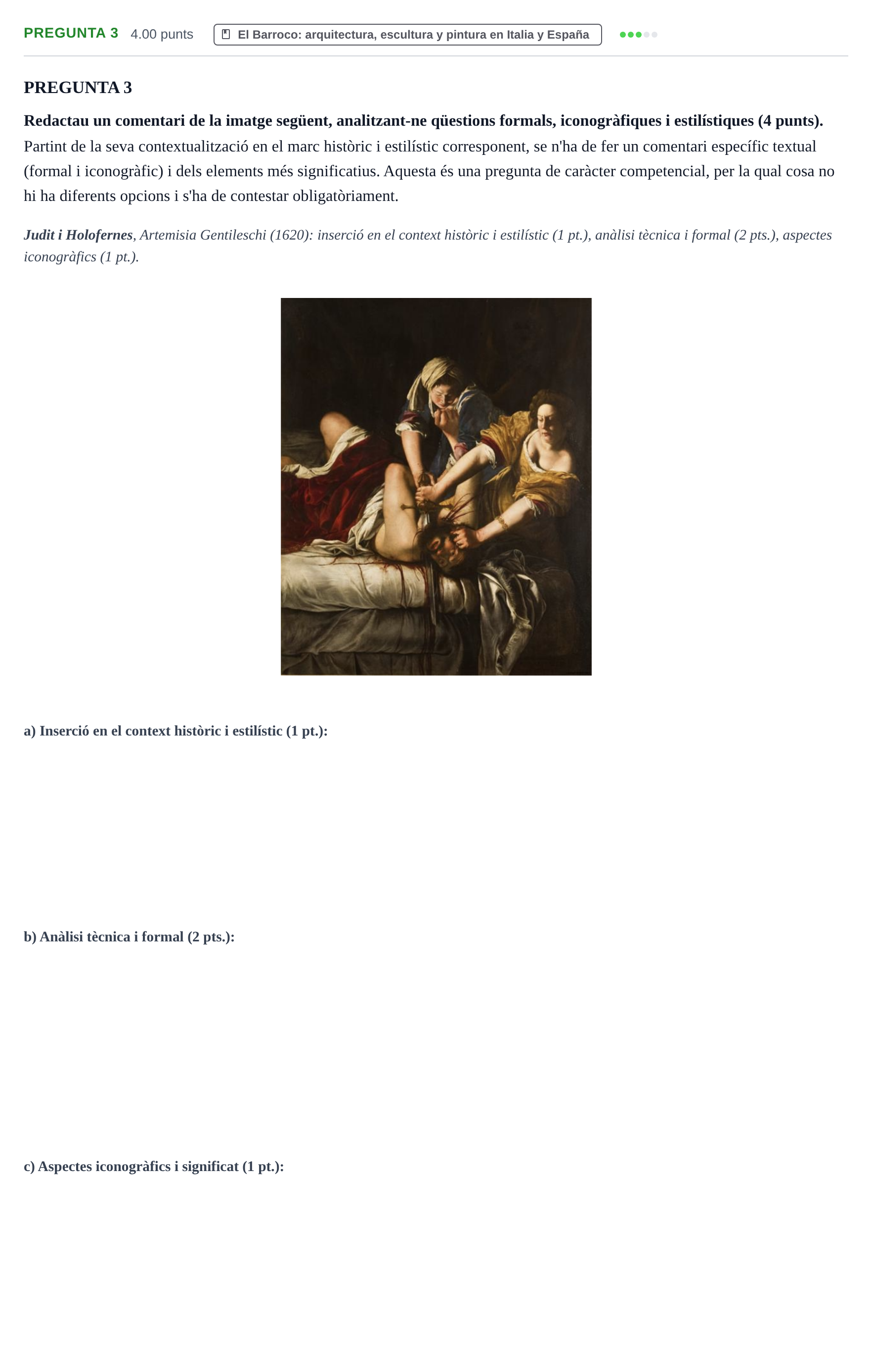Enunciado: Pregunta 3 · Historia del Arte PAU Baleares Extraordinaria 2026