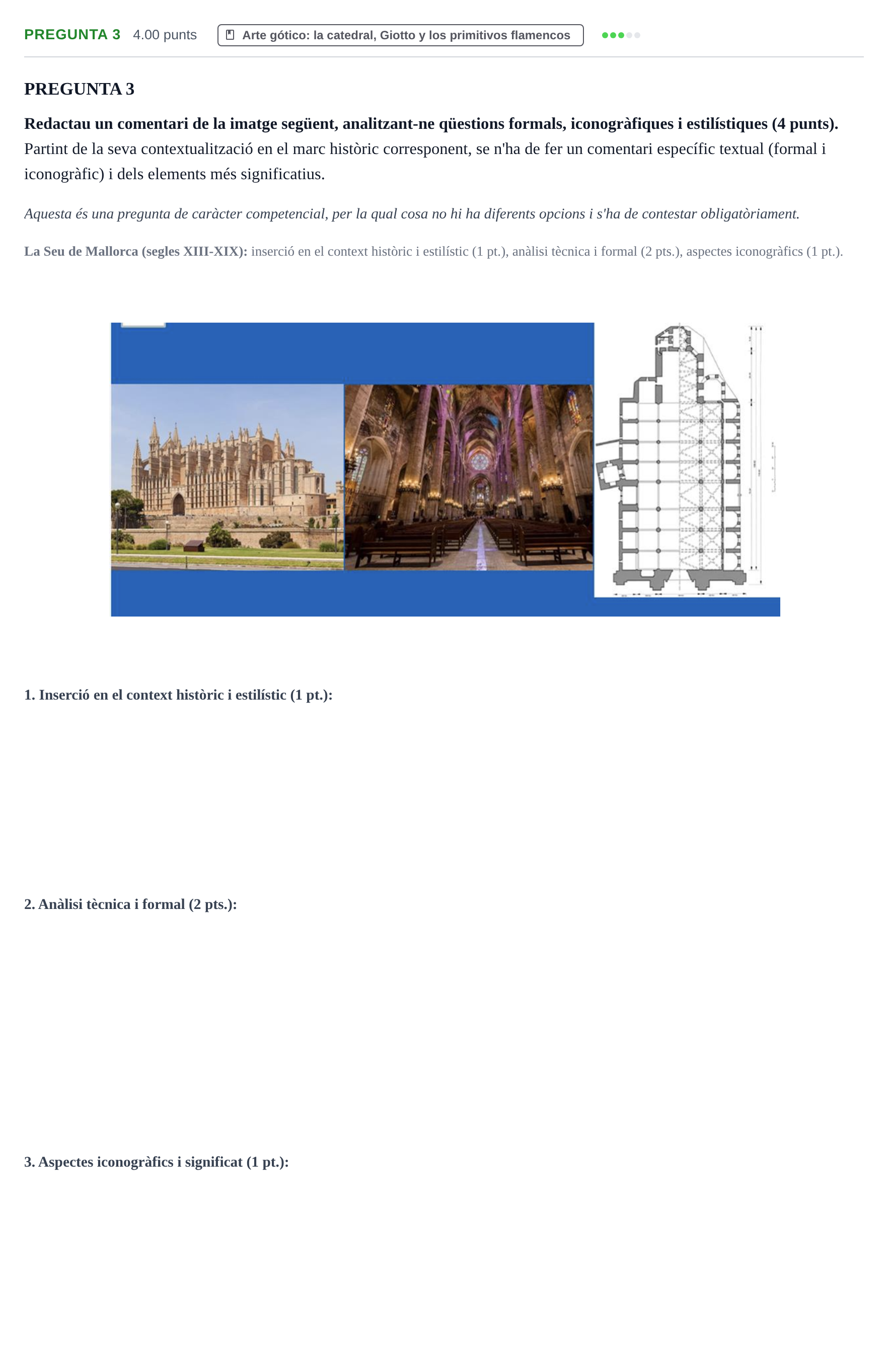 Enunciado: Pregunta 3 · Historia del Arte PAU Baleares Ordinaria 2026