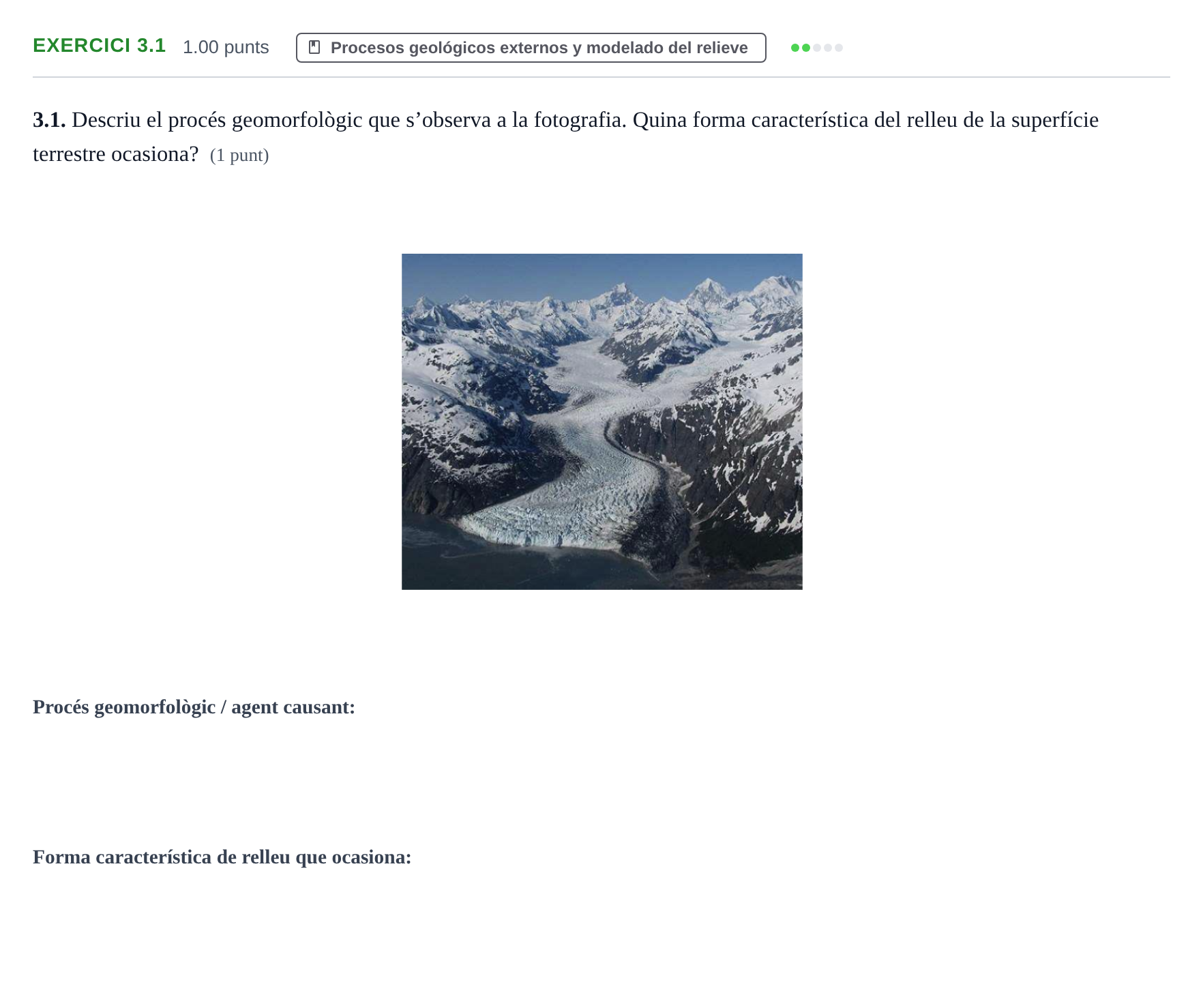 Enunciado: Ejercicio 3.1 · Geología y Ciencias Ambientales PAU Baleares Ordinaria 2026