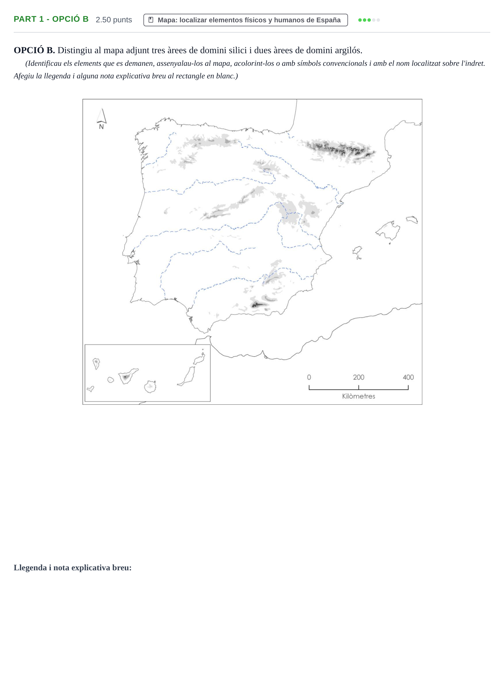 Enunciado: Part 1 - Opció B · Geografía PAU Baleares Extraordinaria 2026