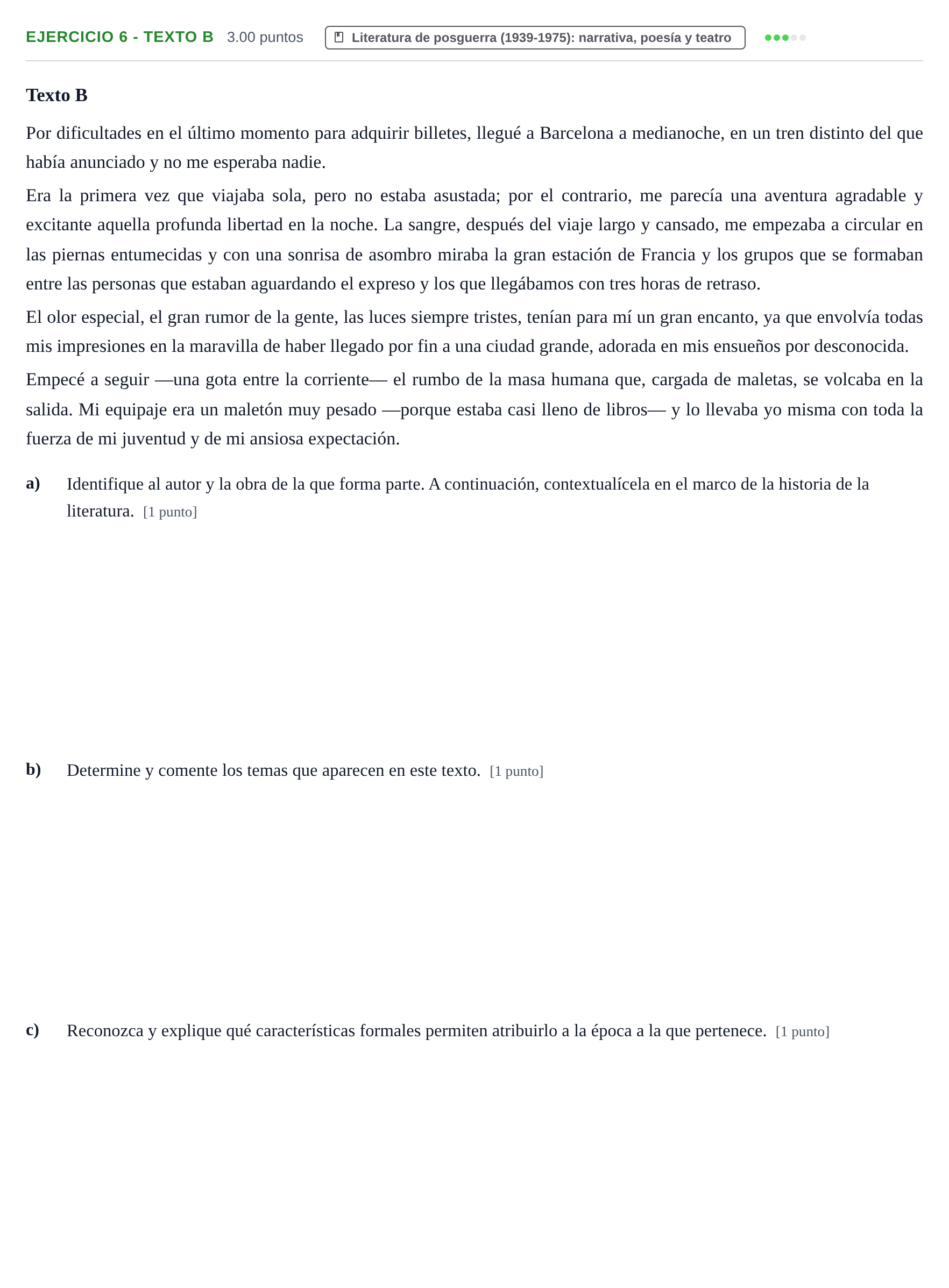 Enunciado: Ejercicio 6 - Texto B · Lengua Castellana y Literatura II PAU Baleares Extraordinaria 2026
