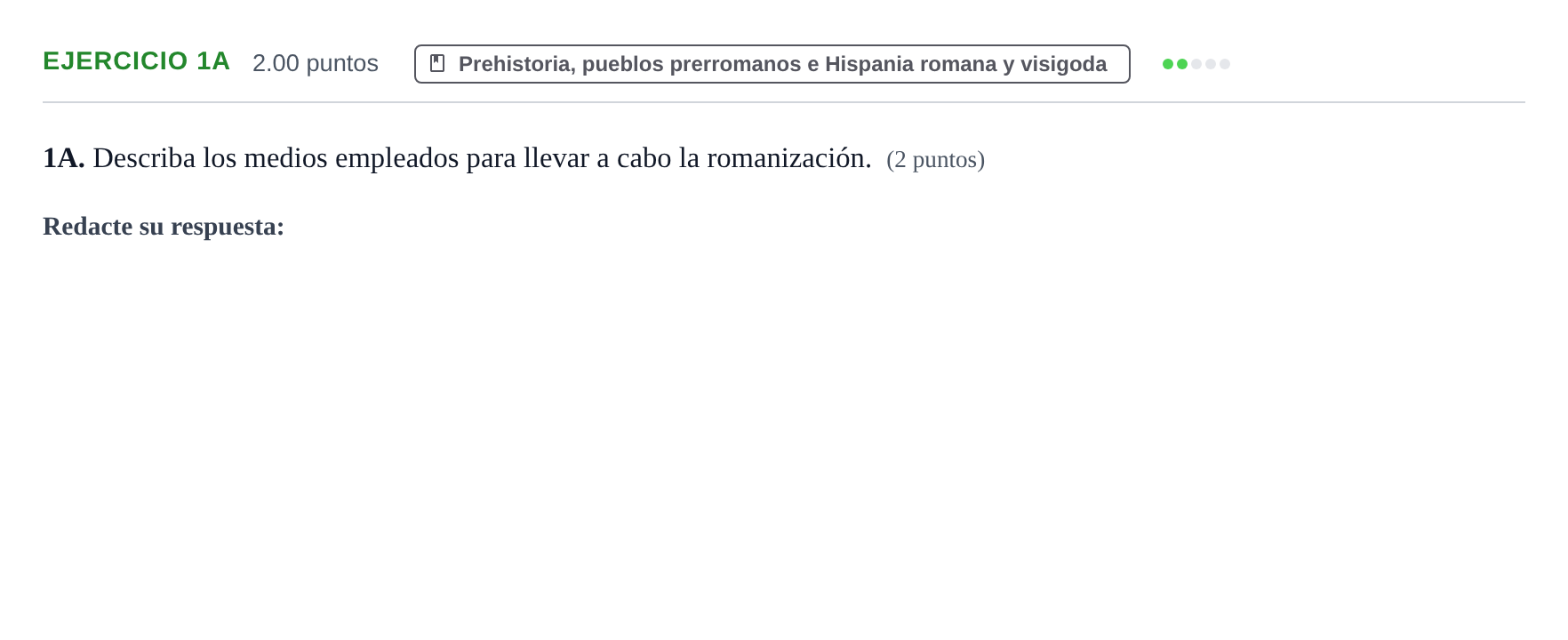 Enunciado: Ejercicio 1A · Historia de España PAU Asturias Ordinaria 2021