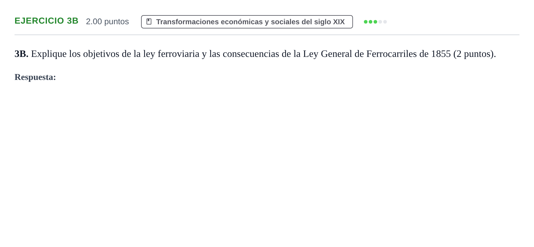 Enunciado: Ejercicio 3B · Historia de España PAU Asturias Ordinaria 2021
