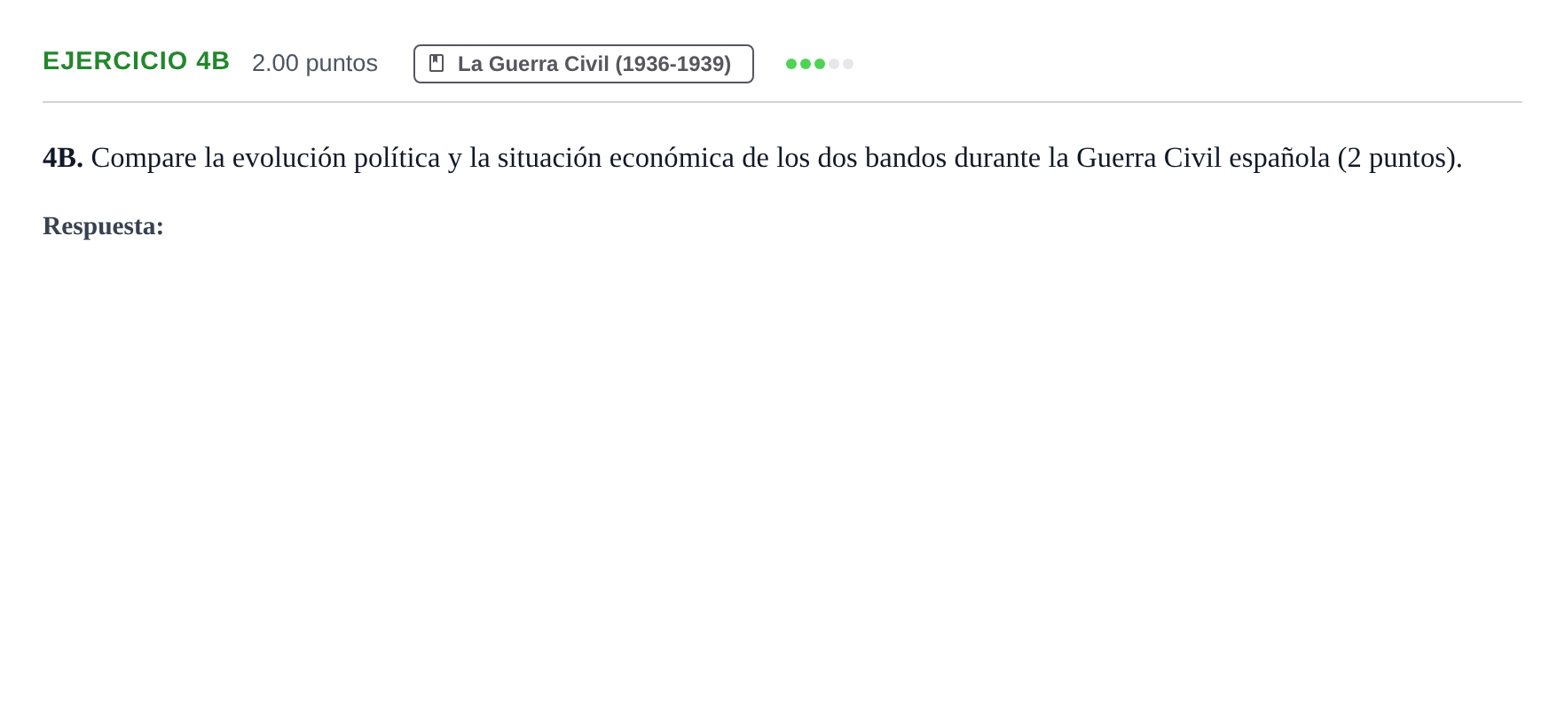 Enunciado: Ejercicio 4B · Historia de España PAU Asturias Ordinaria 2021