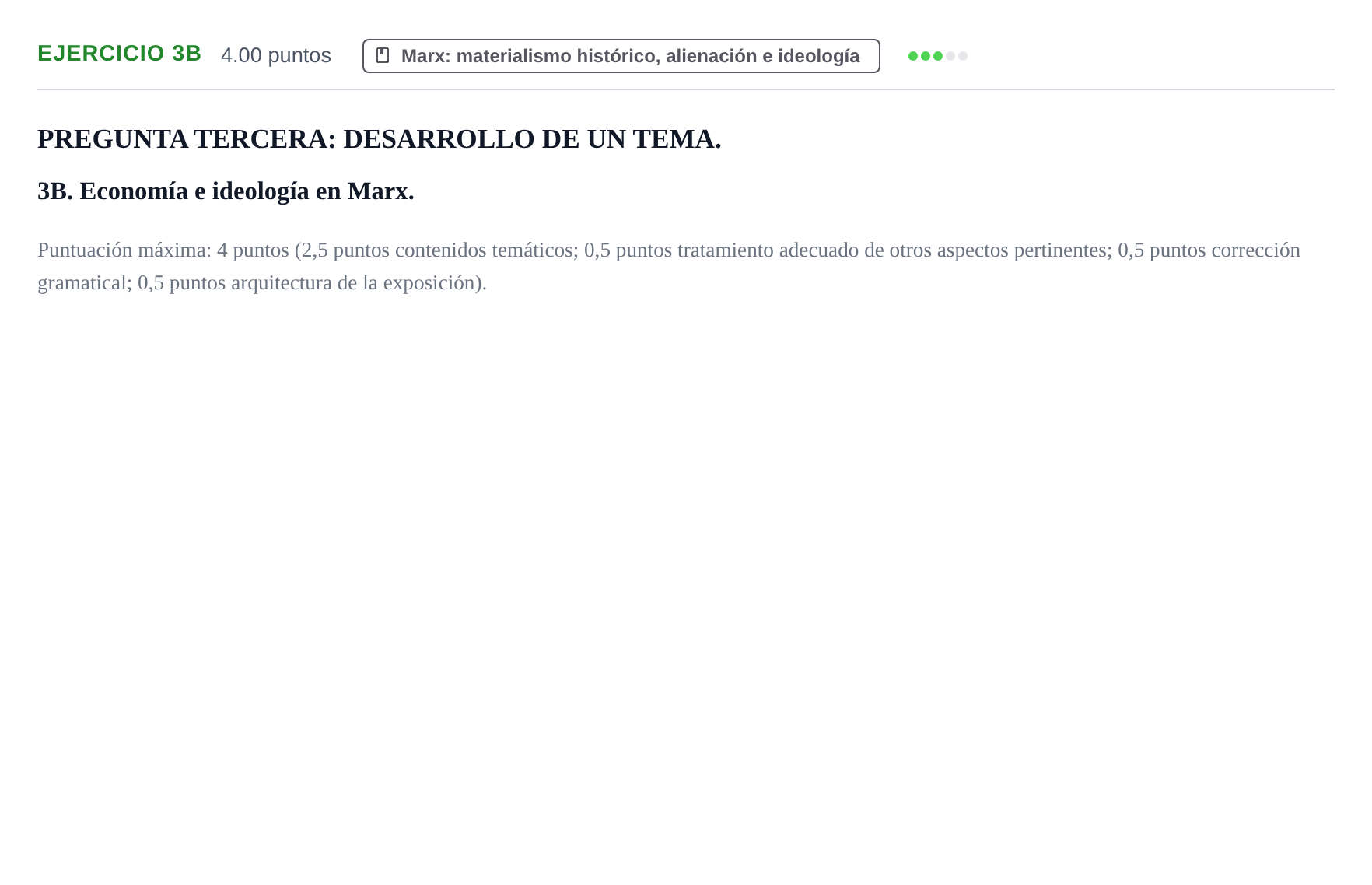 Enunciado: Ejercicio 3B · Historia de la Filosofía PAU Asturias Ordinaria 2021