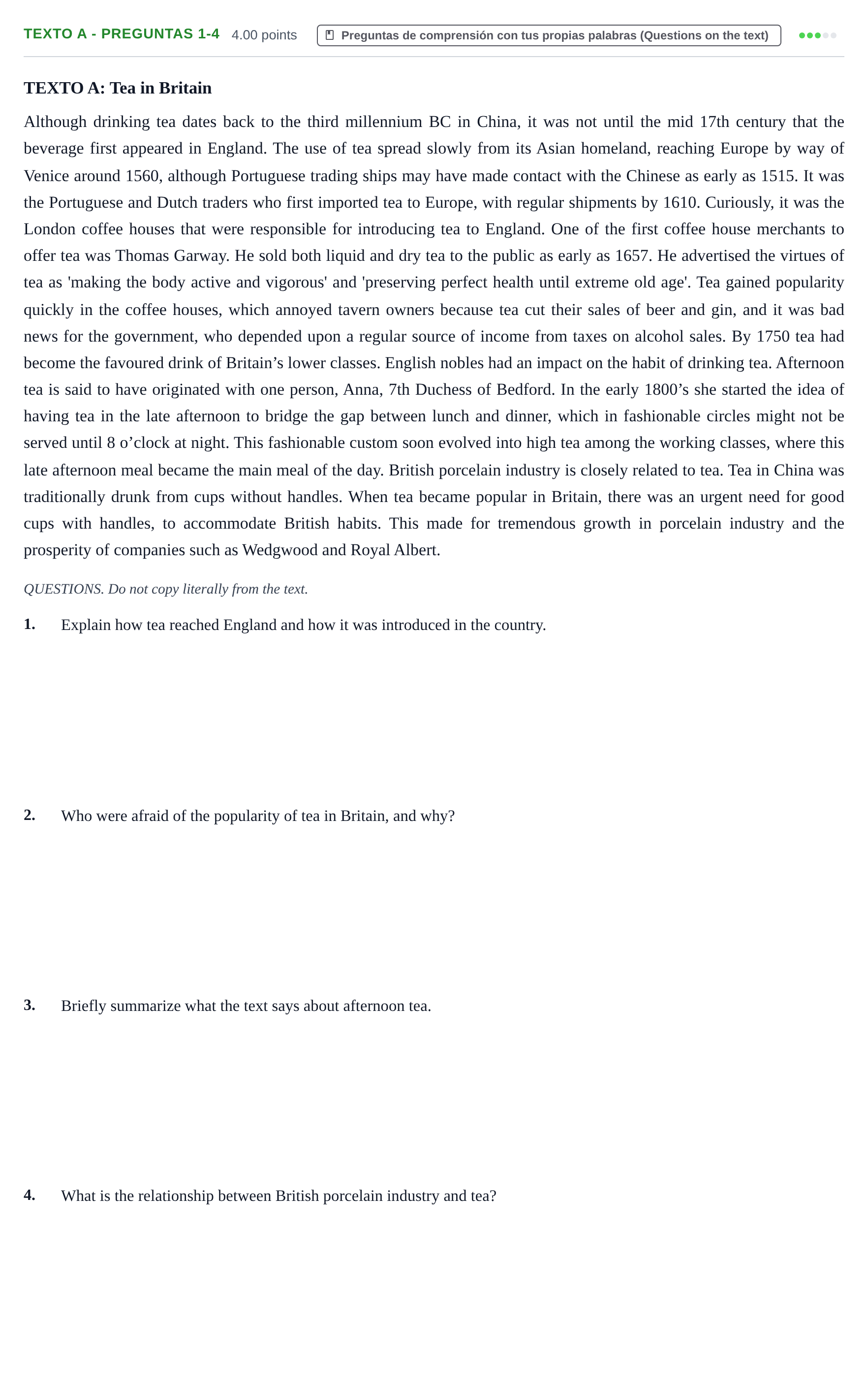Enunciado: Ejercicio Texto A - Preguntas 1-4 · Inglés PAU Asturias Ordinaria 2021
