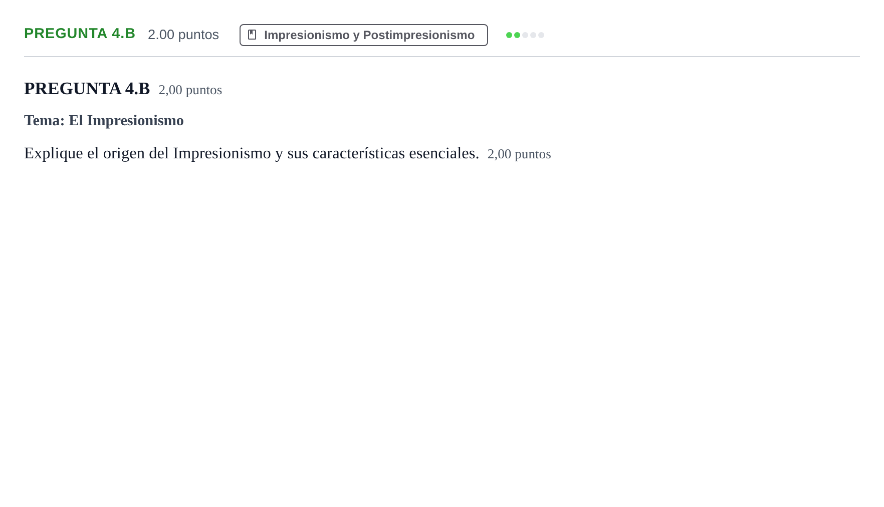 Enunciado: Pregunta 4.B · Historia del Arte PAU Asturias Extraordinaria 2021
