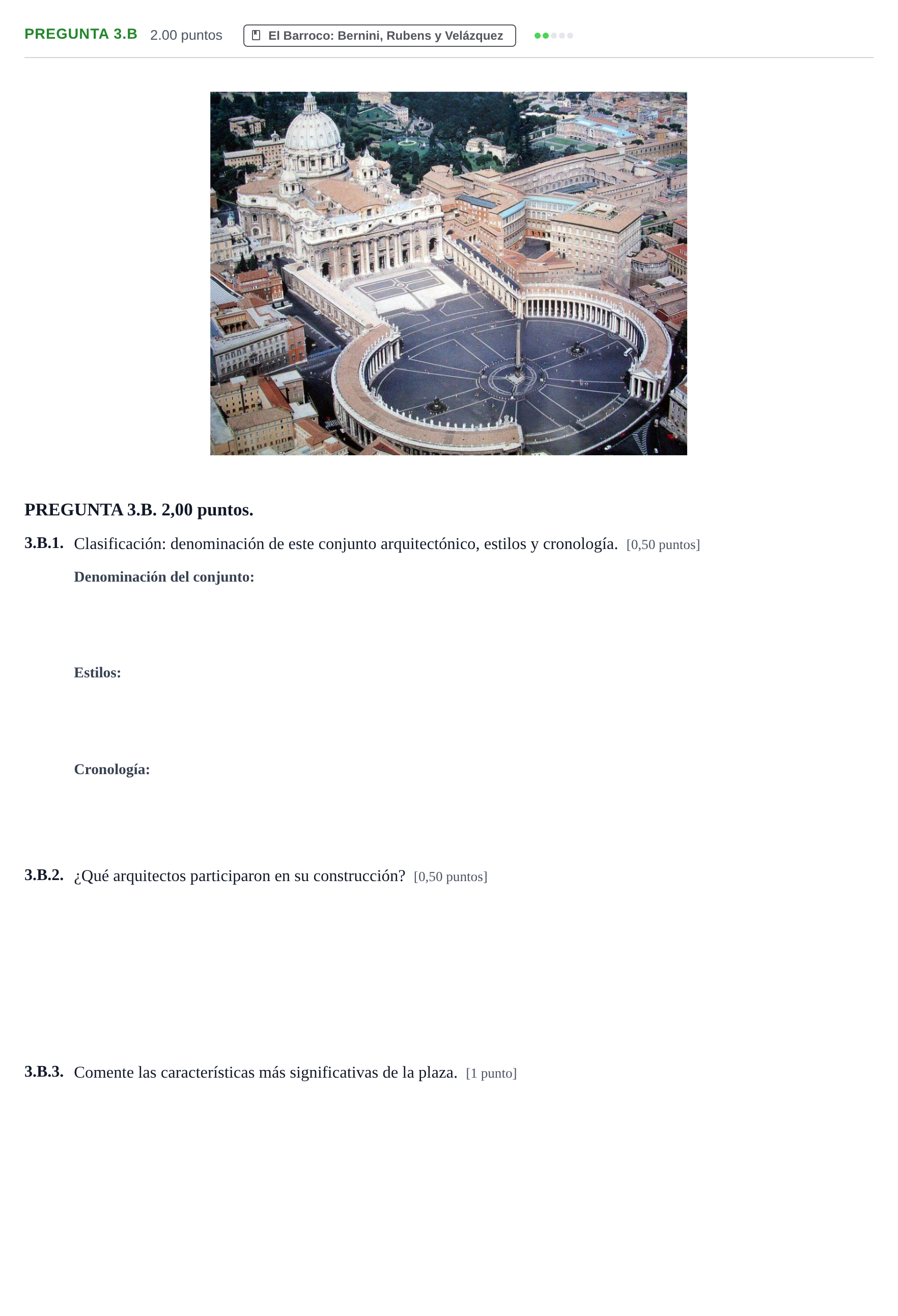Enunciado: Pregunta 3.B · Historia del Arte PAU Asturias Ordinaria 2021