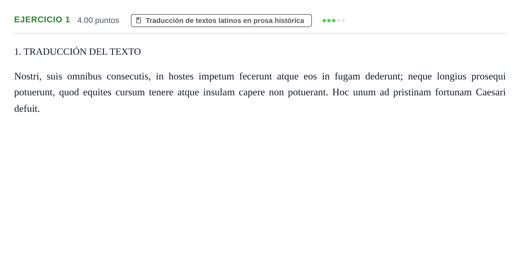 Enunciado: Problema 1 · Latín II PAU Asturias Extraordinaria 2021