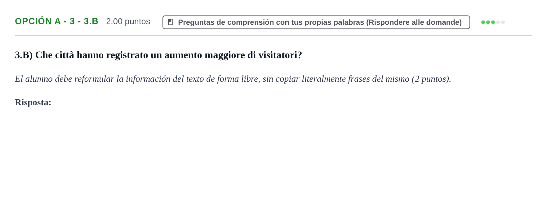 Enunciado: Opción A - 3 - 3.B · Italiano PAU Asturias Ordinaria (2ª lengua extranjera) 2021