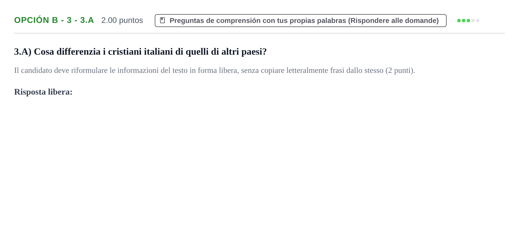 Enunciado: Opción B - 3 - 3.A · Italiano PAU Asturias Ordinaria (2ª lengua extranjera) 2021