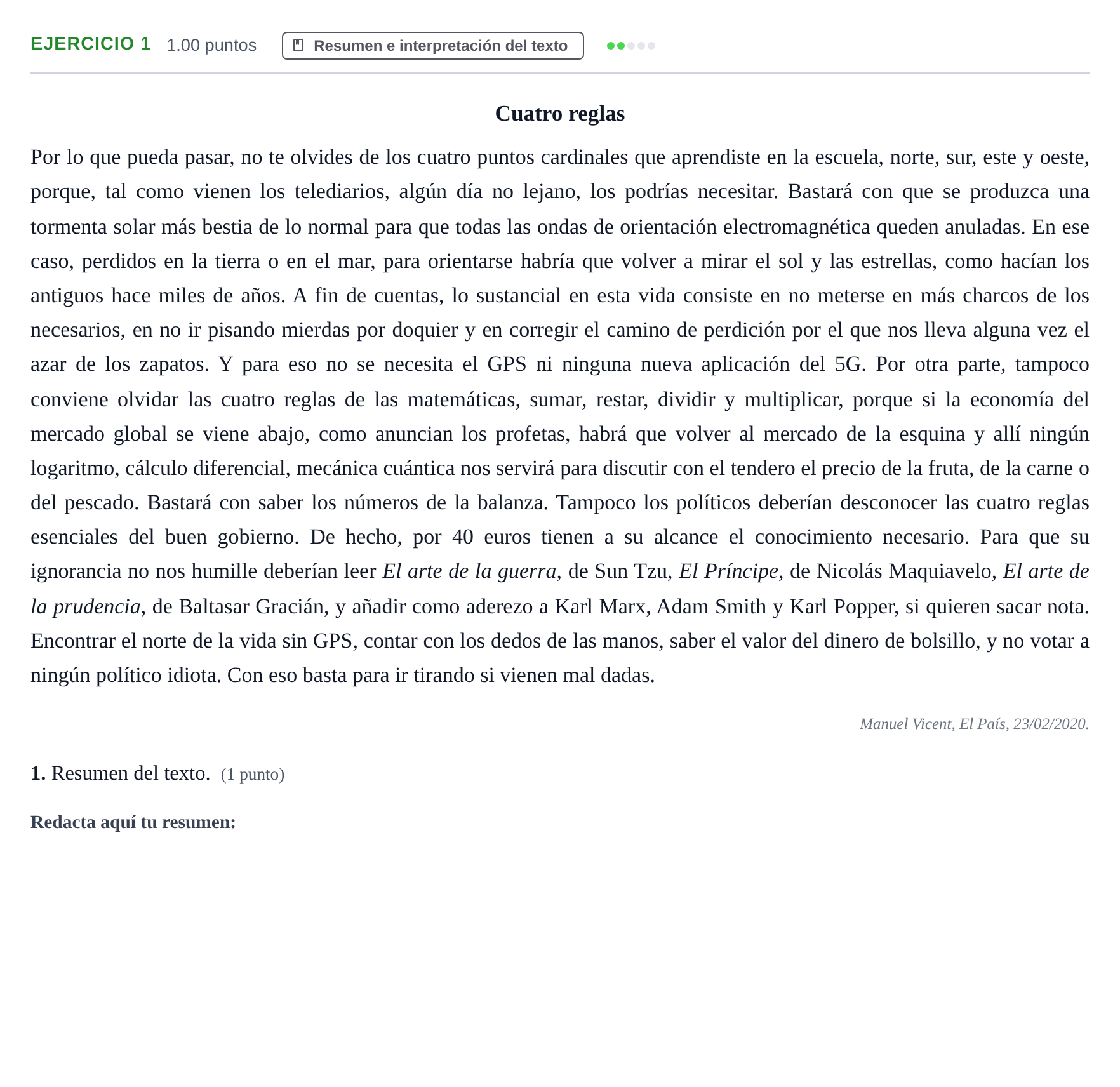 Enunciado: Problema 1 · Lengua Castellana y Literatura II PAU Asturias Ordinaria 2021