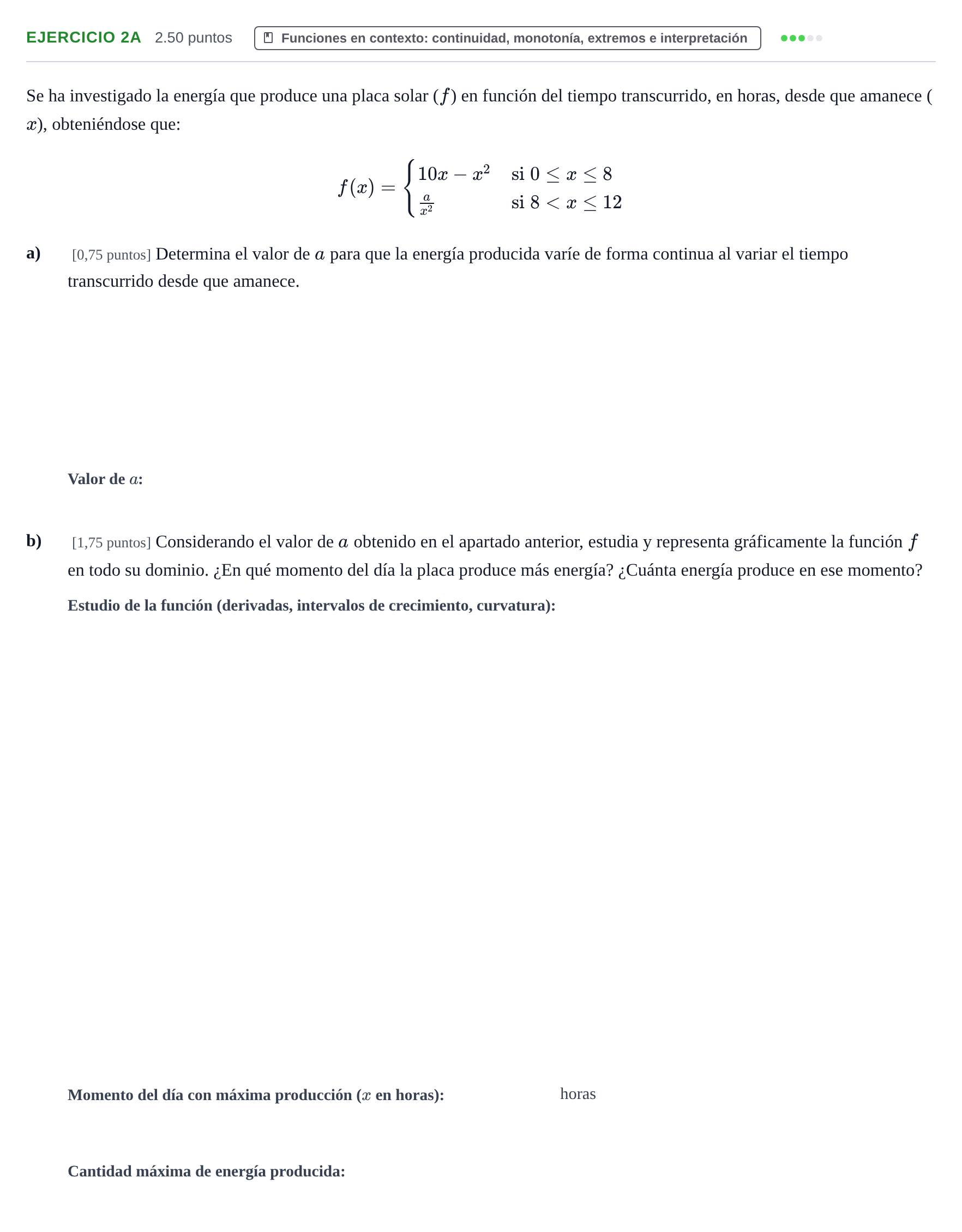 Enunciado: Ejercicio 2A · Matemáticas aplicadas a las Ciencias Sociales II PAU Asturias Extraordinaria 2021