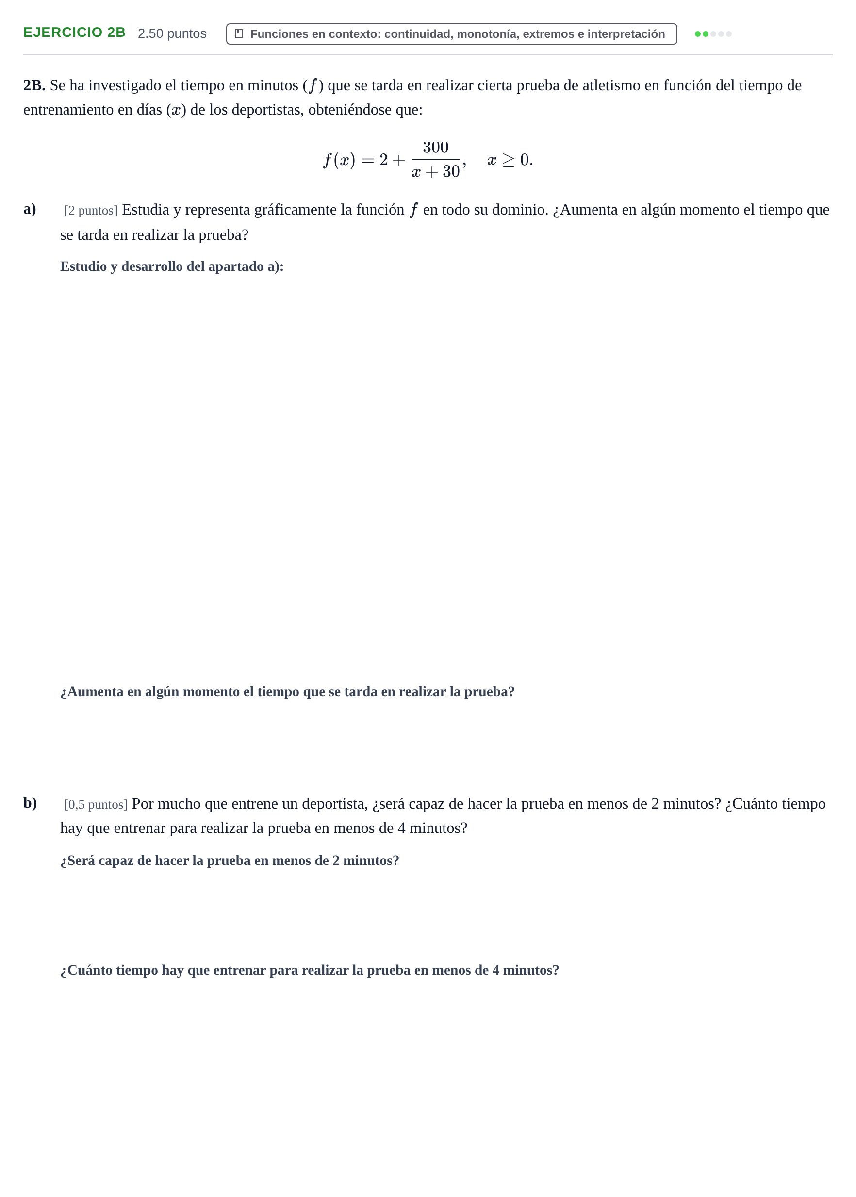 Enunciado: Ejercicio 2B · Matemáticas aplicadas a las Ciencias Sociales II PAU Asturias Ordinaria 2021