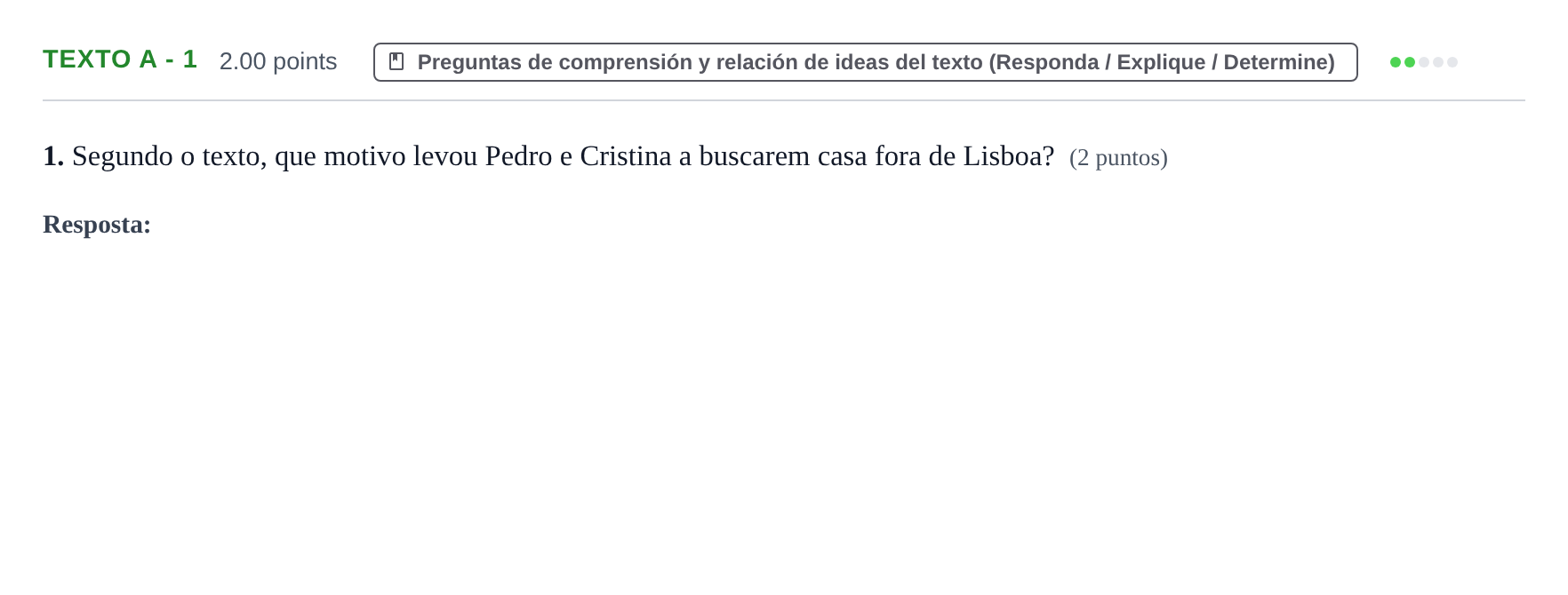 Enunciado: Ejercicio Texto A - 1 · Portugués PAU Asturias Extraordinaria (2ª lengua extranjera) 2021