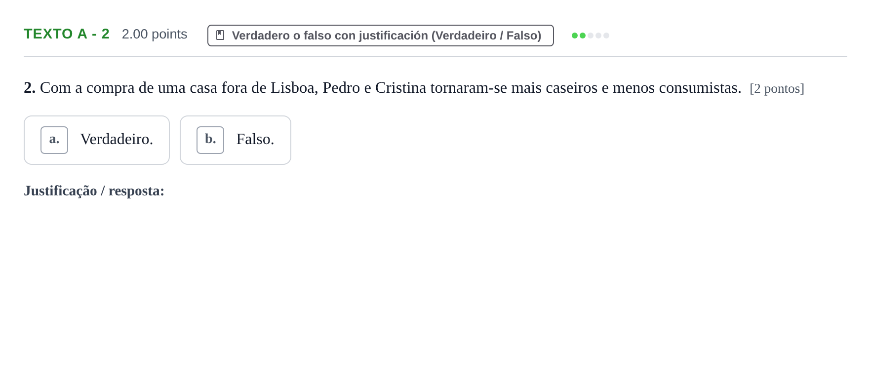 Enunciado: Ejercicio Texto A - 2 · Portugués PAU Asturias Extraordinaria (2ª lengua extranjera) 2021