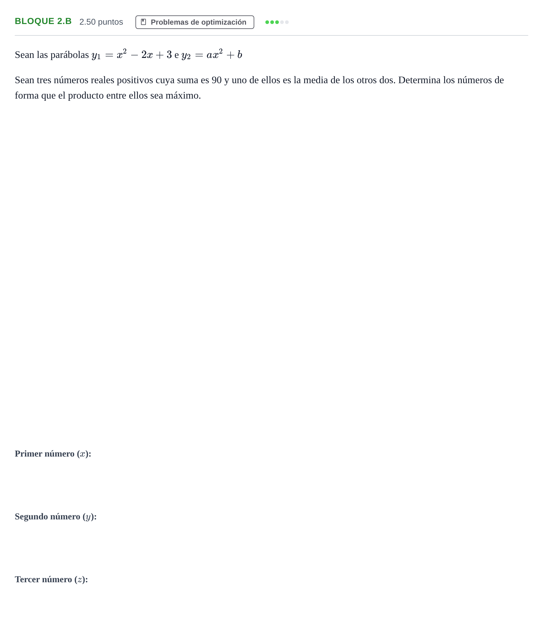 Enunciado: Bloque 2.B · Matemáticas II PAU Asturias Ordinaria 2021
