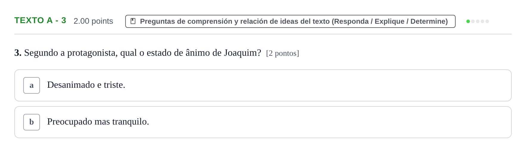 Enunciado: Ejercicio Texto A - 3 · Portugués PAU Asturias Ordinaria 2021