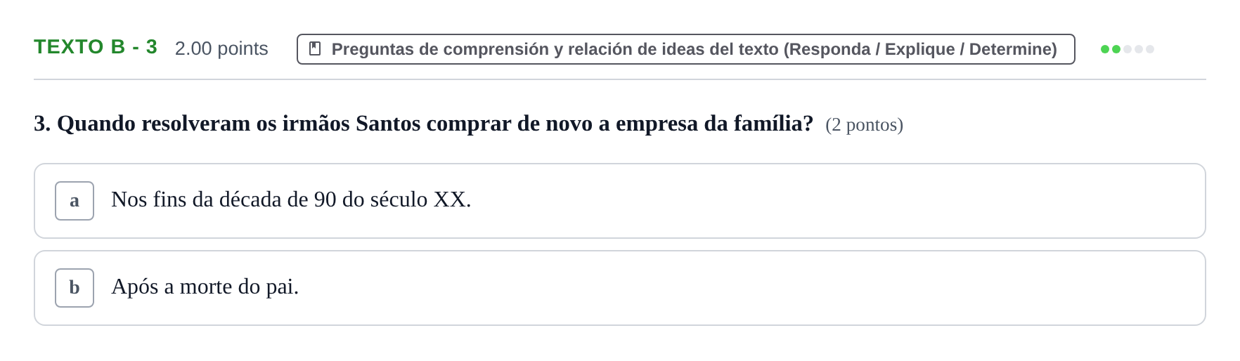 Enunciado: Ejercicio Texto B - 3 · Portugués PAU Asturias Ordinaria 2021