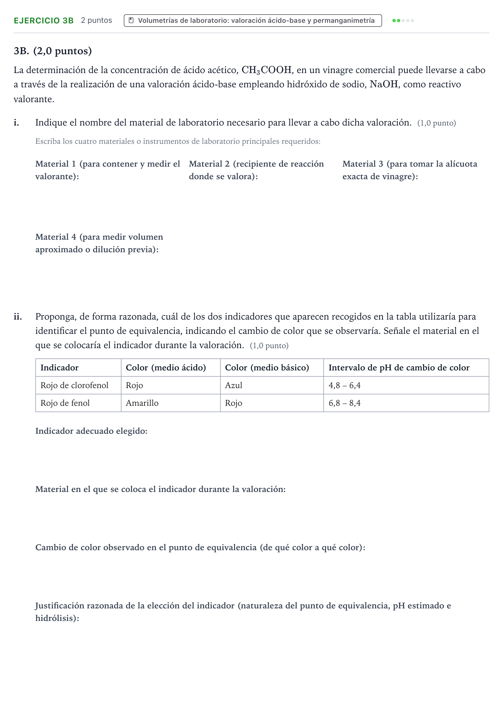 Enunciado: Ejercicio 3B · Química PAU Asturias Extraordinaria 2021