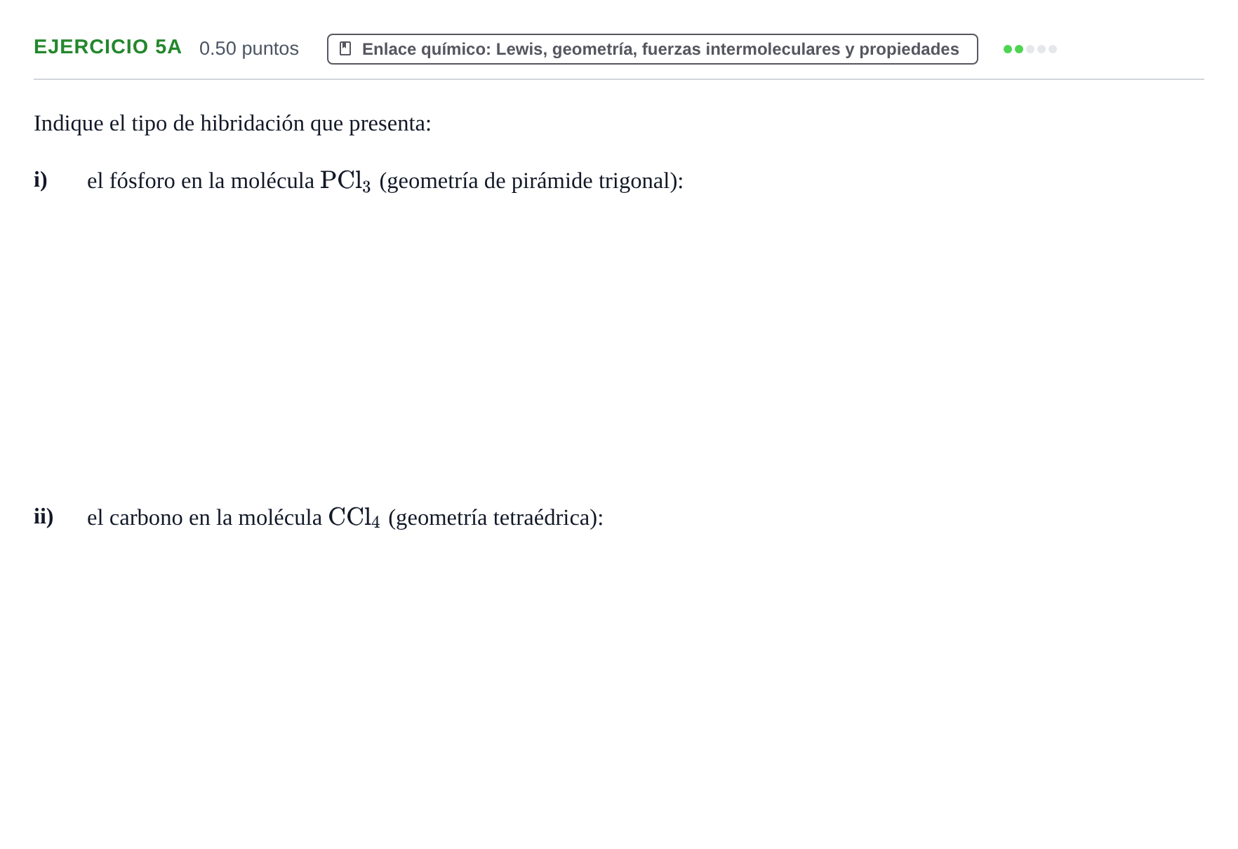 Enunciado: Ejercicio 5A - Enlace químico · Química PAU Asturias Extraordinaria 2021