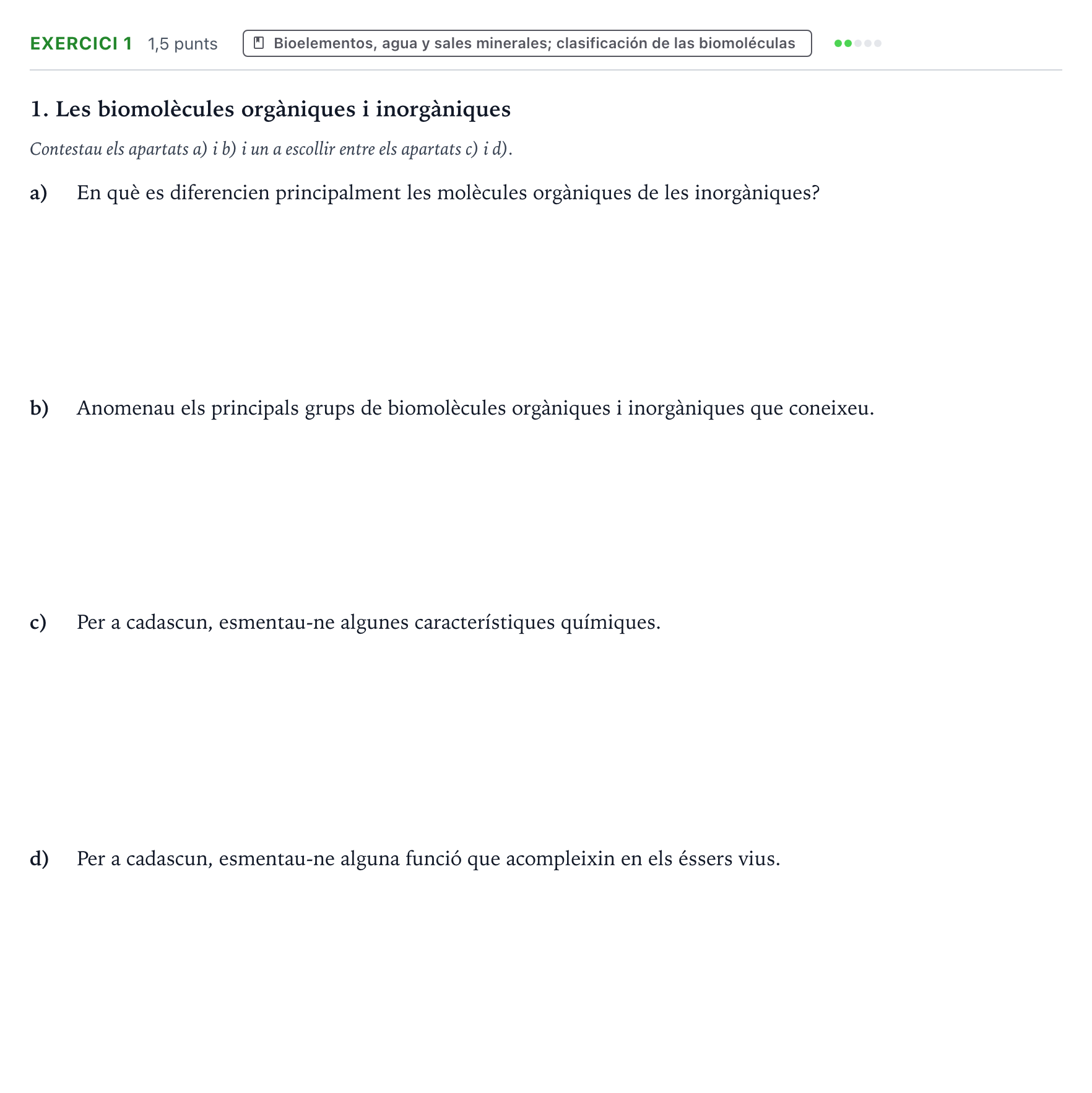 Enunciado: Problema 1 · Biología PAU Baleares Extraordinaria 2025