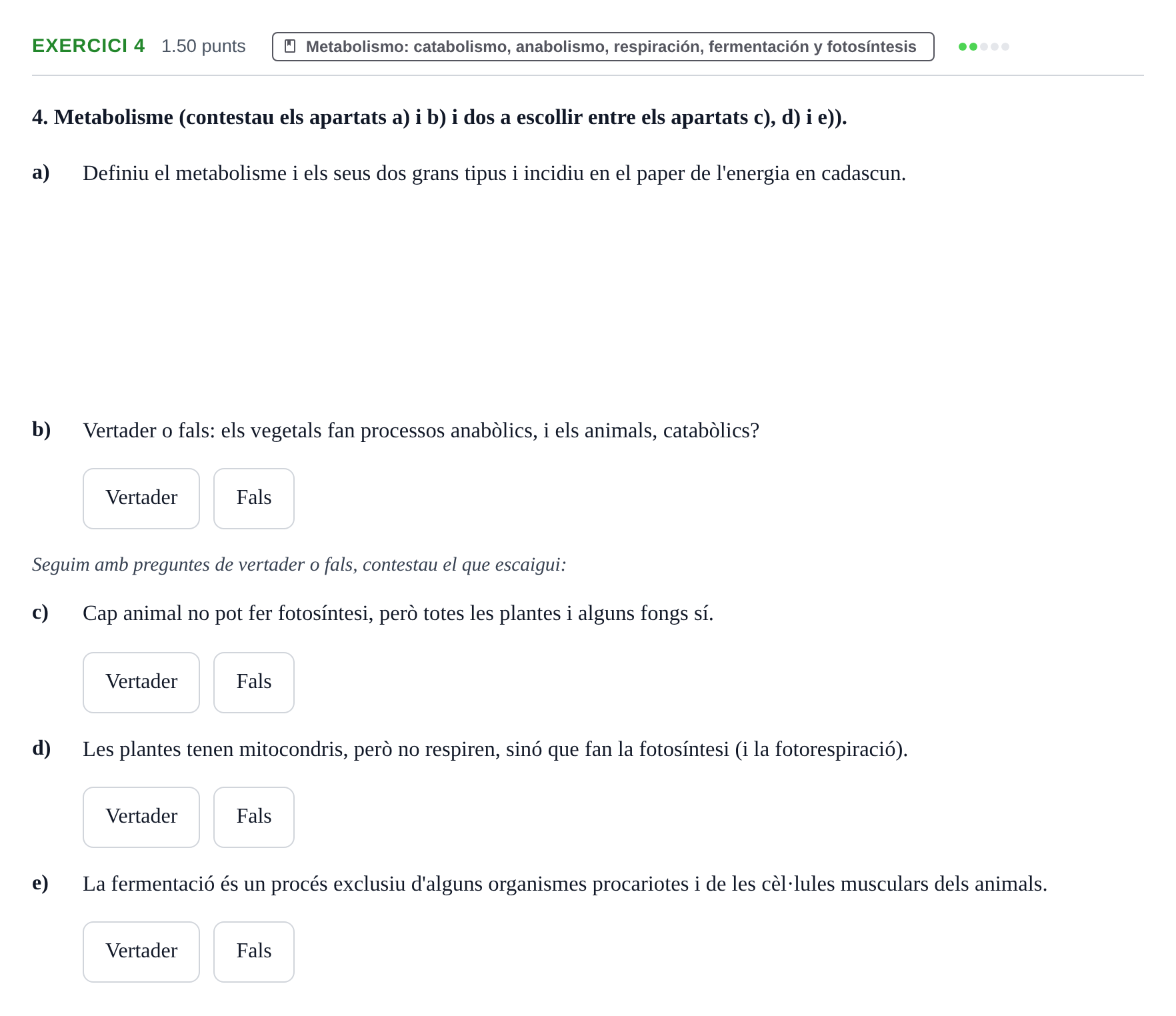 Enunciado: Problema 4 · Biología PAU Baleares Extraordinaria 2025