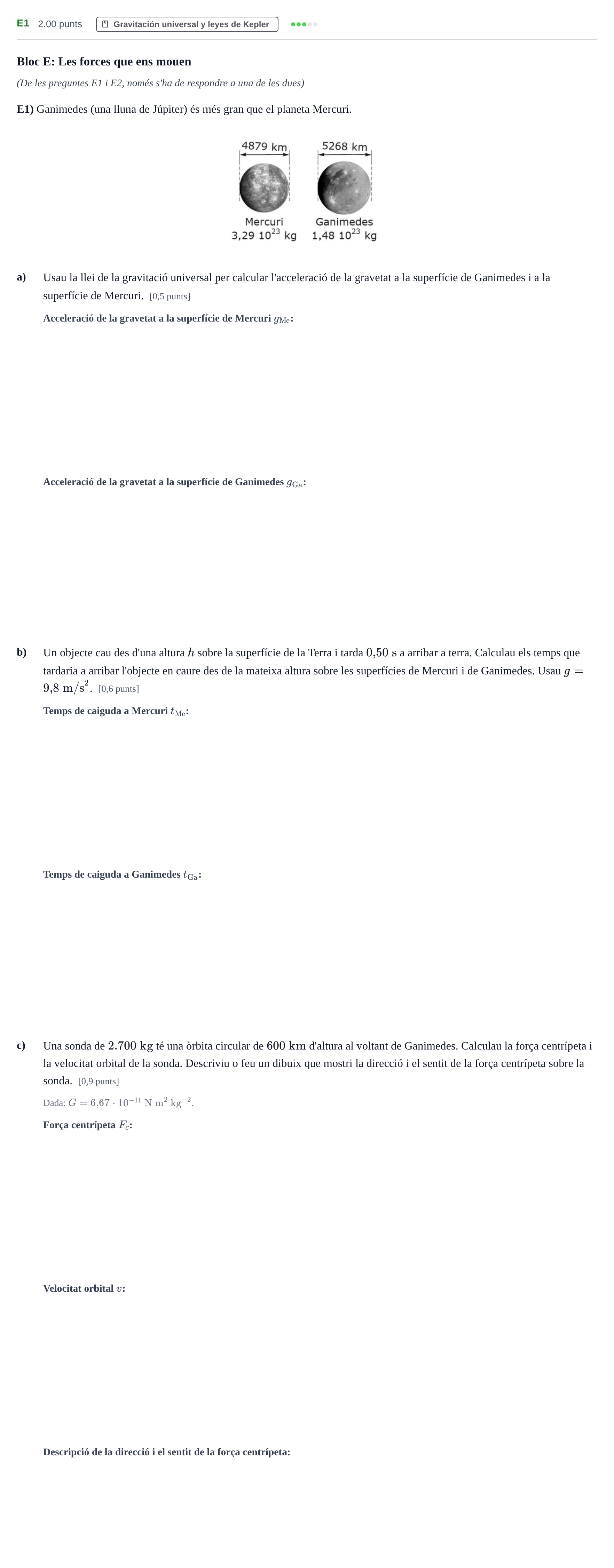 Enunciado: Ejercicio E1 · Ciencias Generales PAU Baleares Extraordinaria 2025