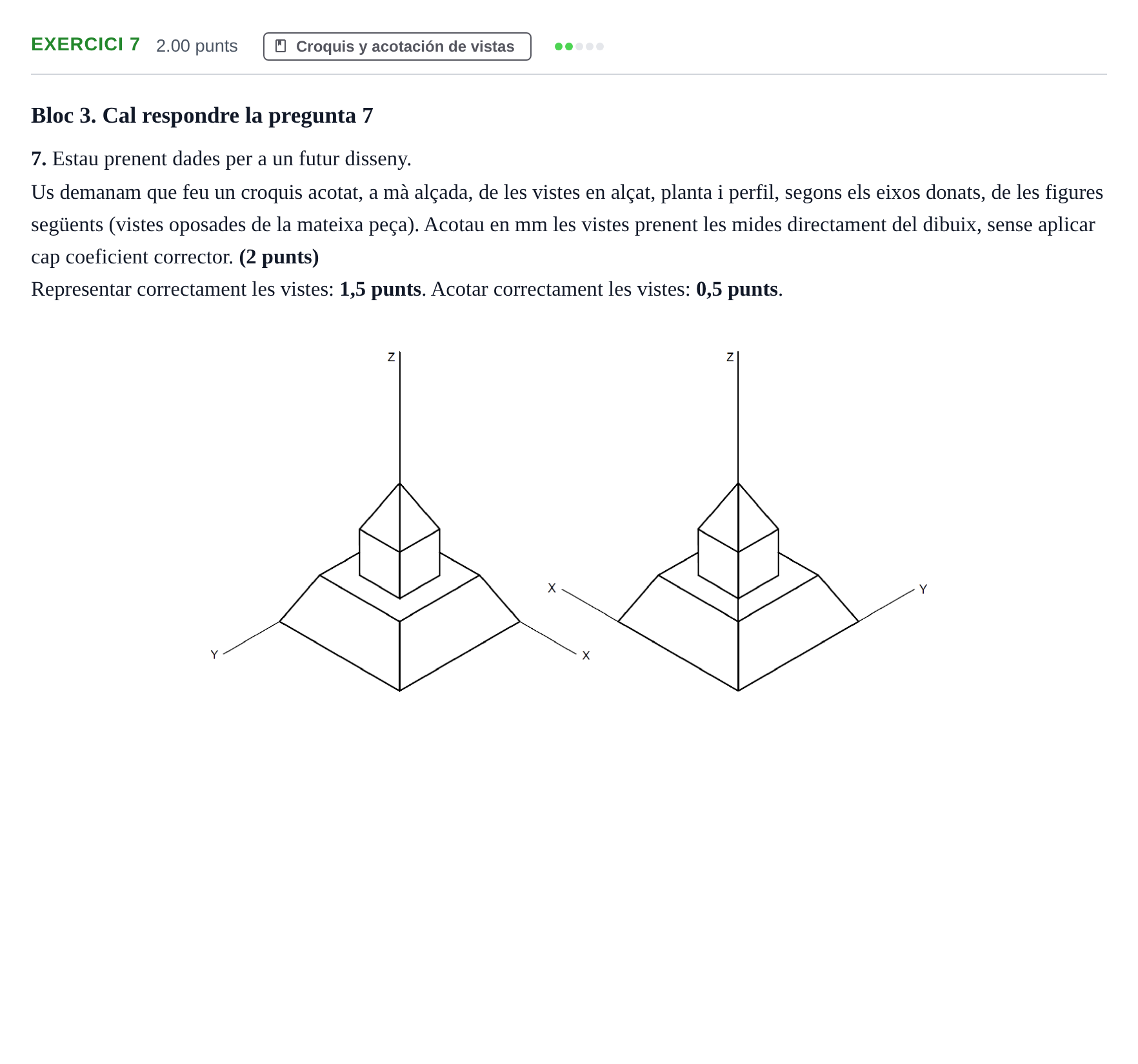 Enunciado: Problema 7 · Dibujo Técnico Aplicado a las Artes Plásticas y al Diseño PAU Baleares Extraordinaria 2025