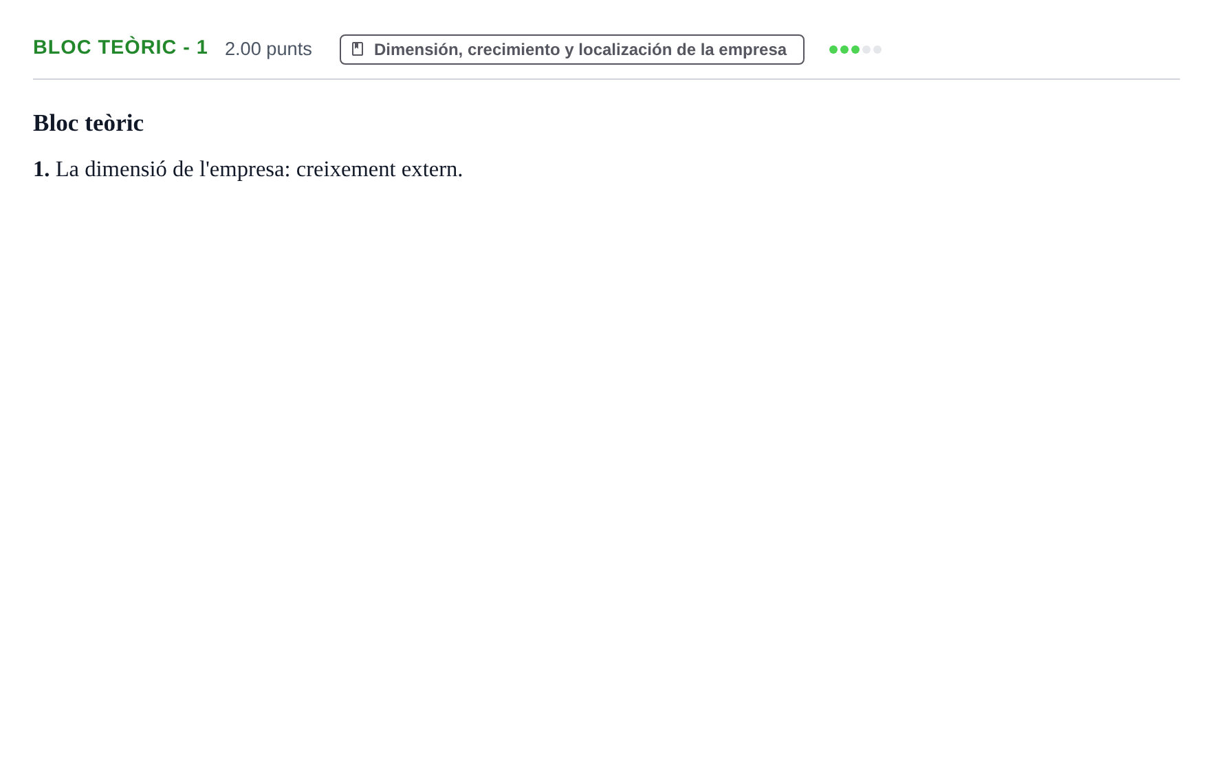 Enunciado: Ejercicio Bloc teòric - 1 · Empresa y Diseño de Modelos de Negocio PAU Baleares Ordinaria 2025
