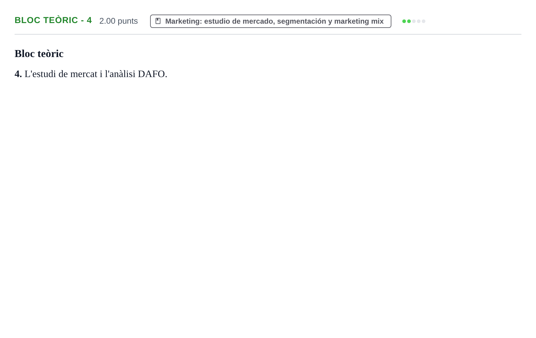 Enunciado: Ejercicio Bloc teòric - 4 · Empresa y Diseño de Modelos de Negocio PAU Baleares Ordinaria 2025