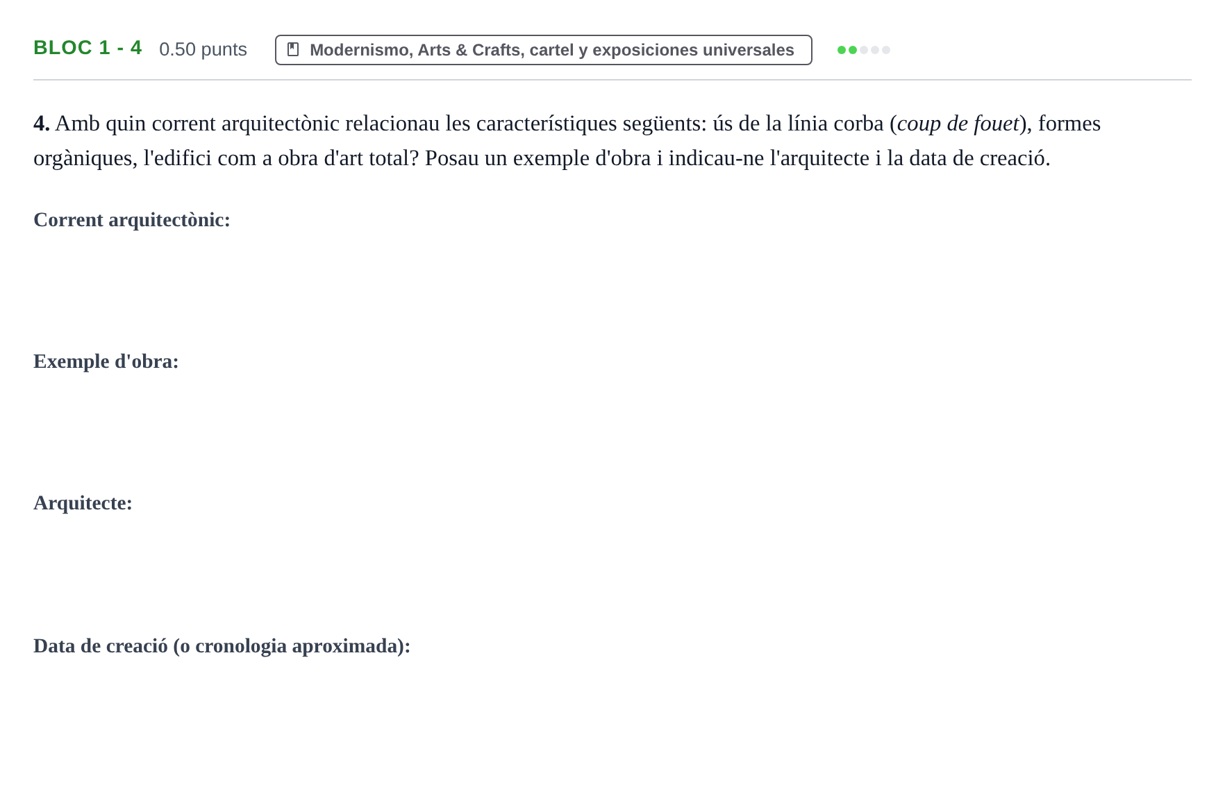 Enunciado: Ejercicio Bloc 1 - 4 · Fundamentos Artísticos PAU Baleares Extraordinaria 2025