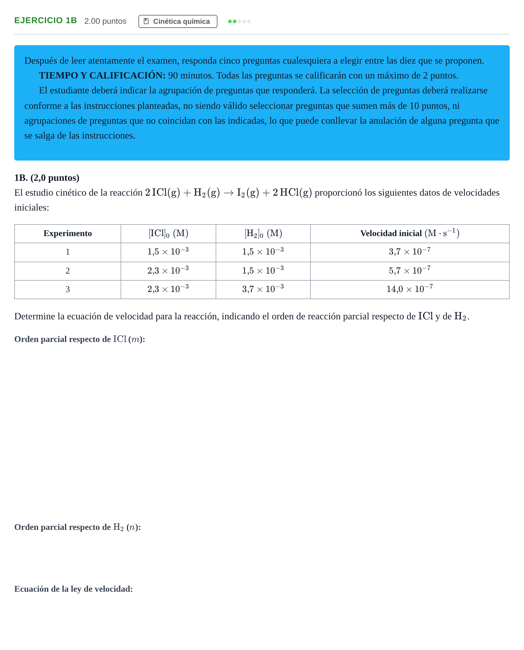 Enunciado: Ejercicio 1B · Química PAU Asturias Ordinaria 2021