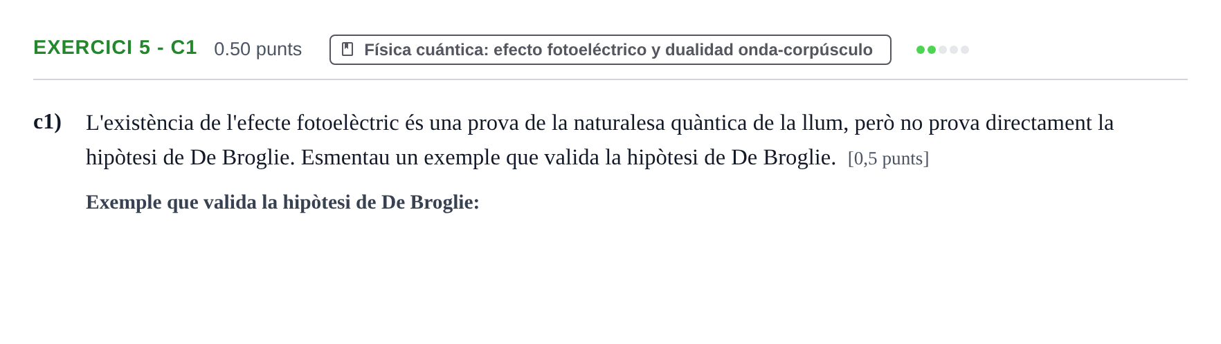 Enunciado: Ejercicio 5 - c1 · Física PAU Baleares Extraordinaria 2025