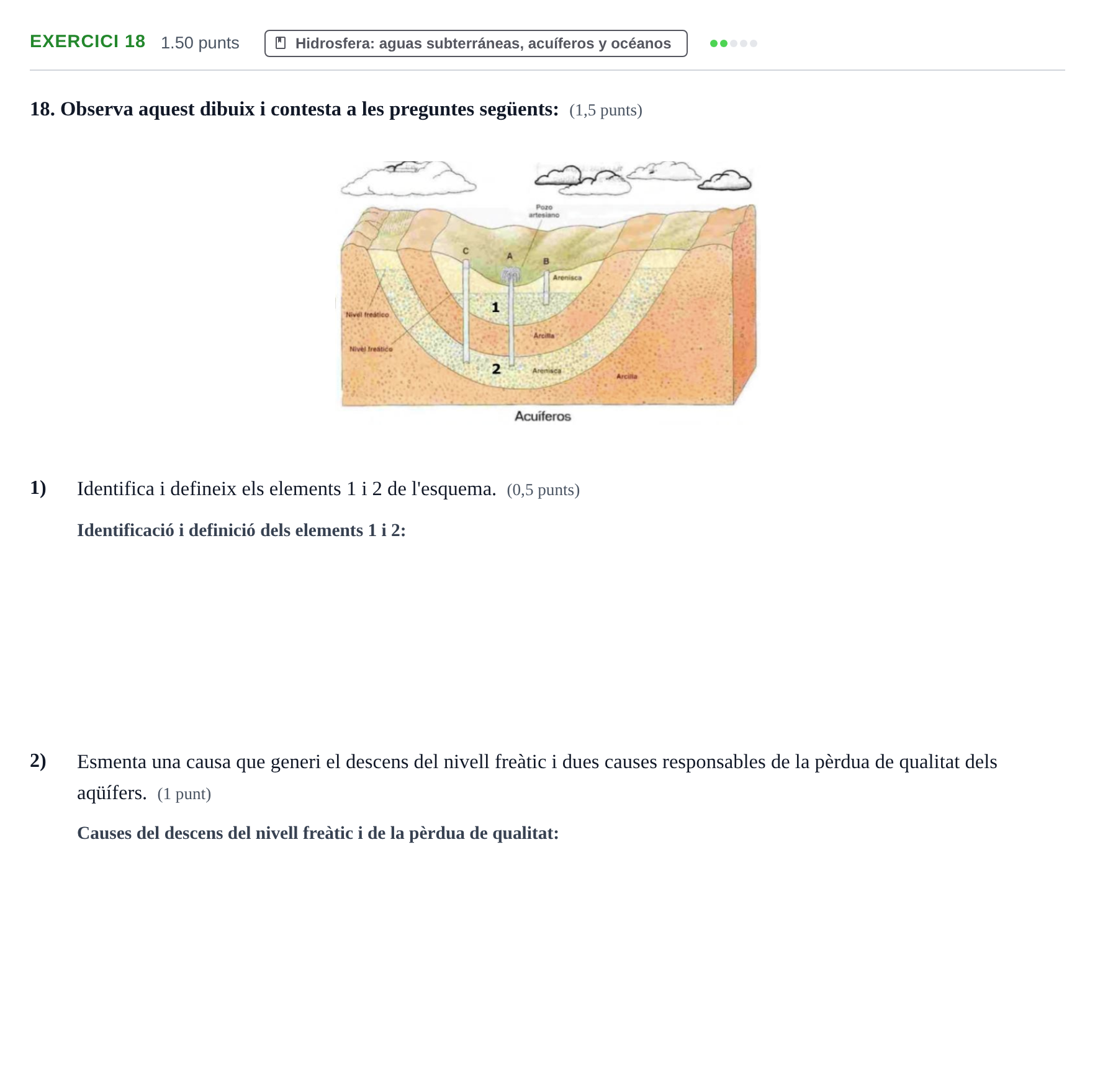Enunciado: Problema 18 · Geología y Ciencias Ambientales PAU Baleares Extraordinaria 2025