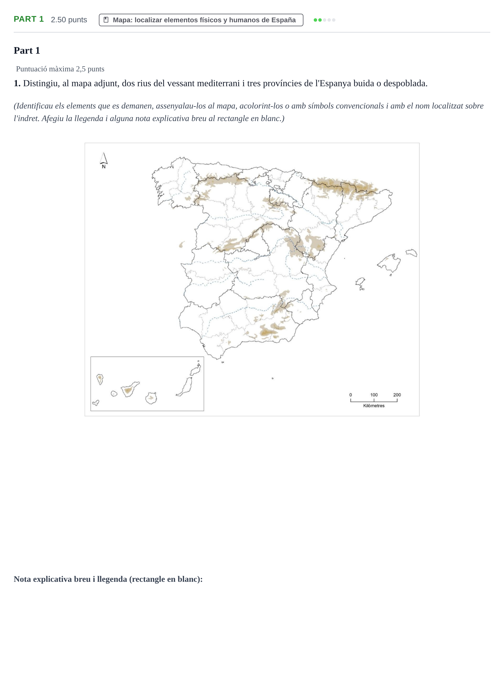 Enunciado: Part 1 · Geografía PAU Baleares Extraordinaria 2025