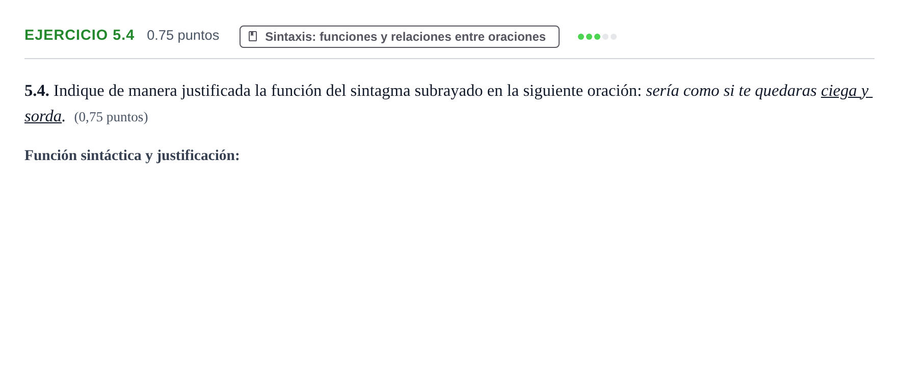 Enunciado: Ejercicio 5.4 · Lengua Castellana y Literatura II PAU Baleares Ordinaria 2025