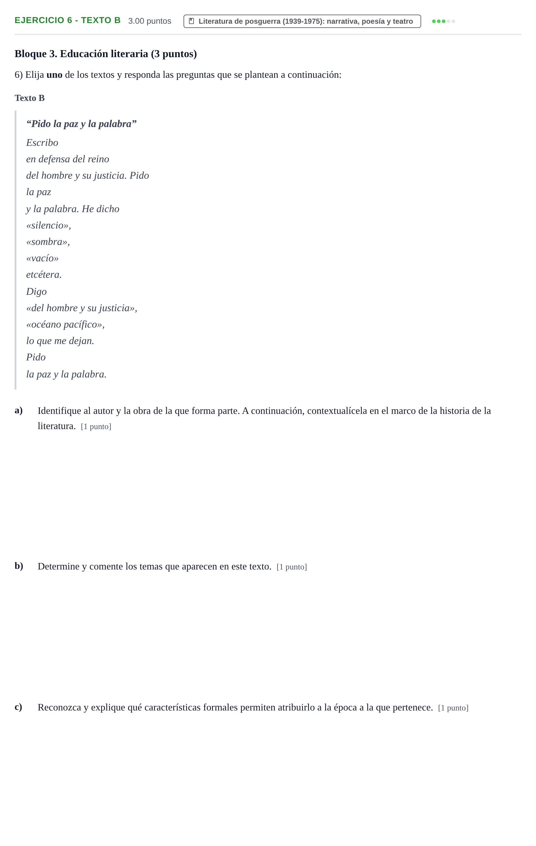 Enunciado: Ejercicio 6 - Texto B · Lengua Castellana y Literatura II PAU Baleares Ordinaria 2025
