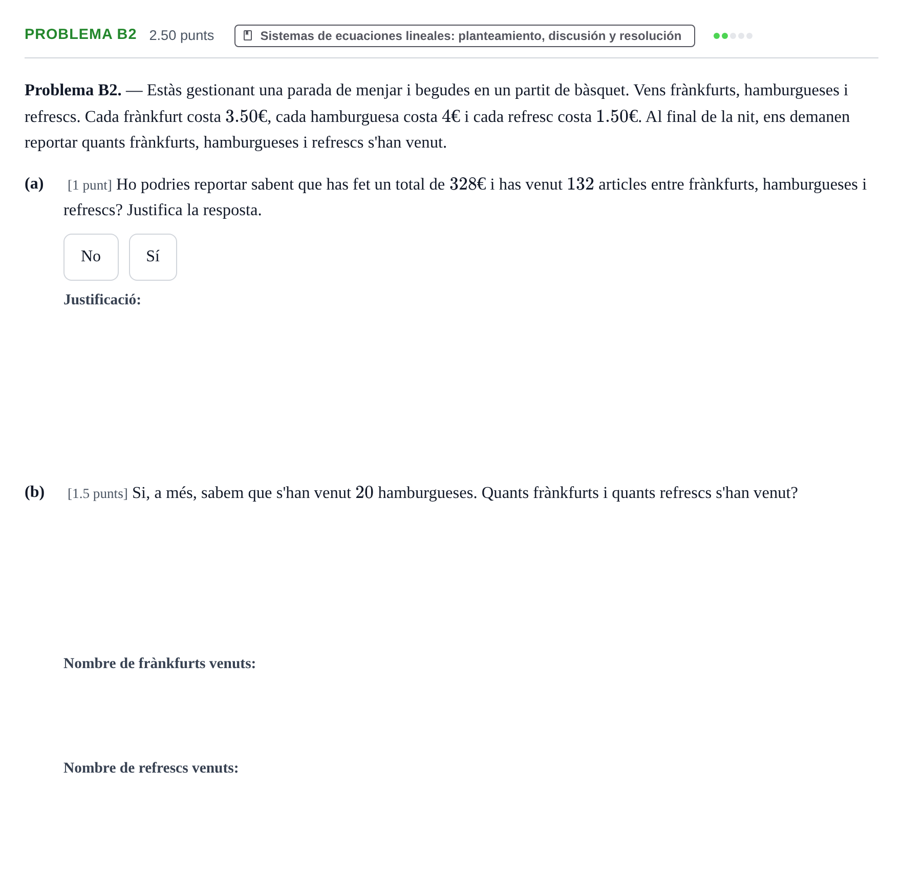 Enunciado: Problema B2 · Matemáticas II PAU Baleares Extraordinaria 2025