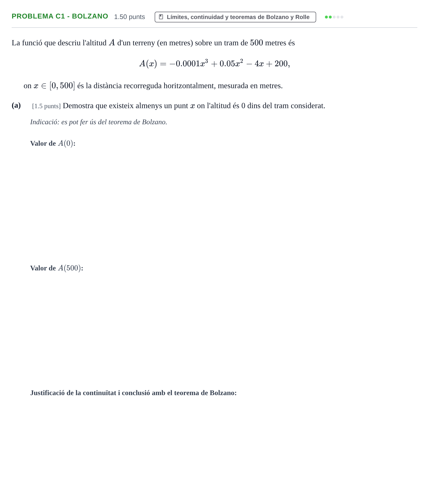 Enunciado: Problema C1 - Bolzano · Matemáticas II PAU Baleares Ordinaria 2025