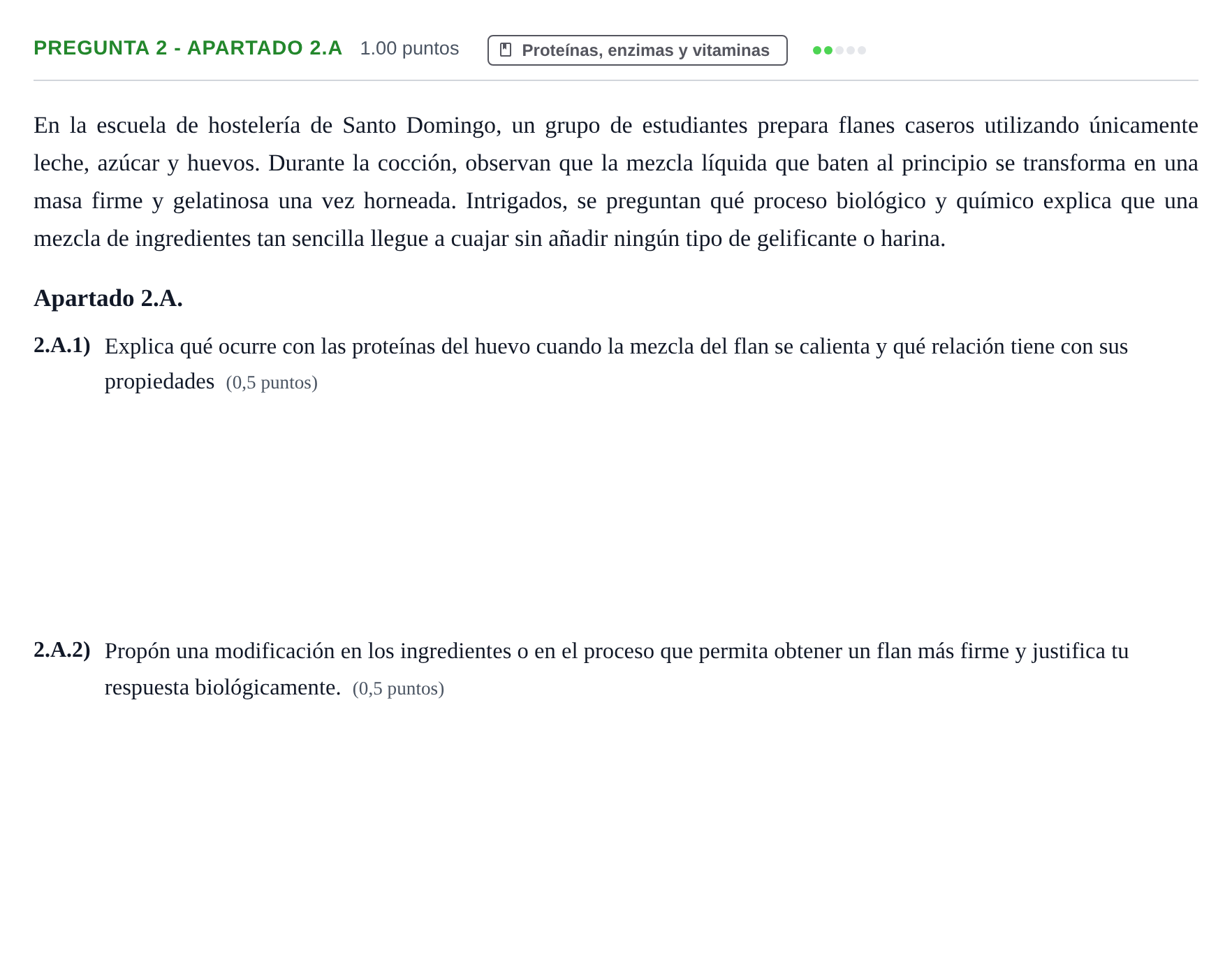 Enunciado: Pregunta 2 - Apartado 2.A · Biología PAU La Rioja Extraordinaria 2026