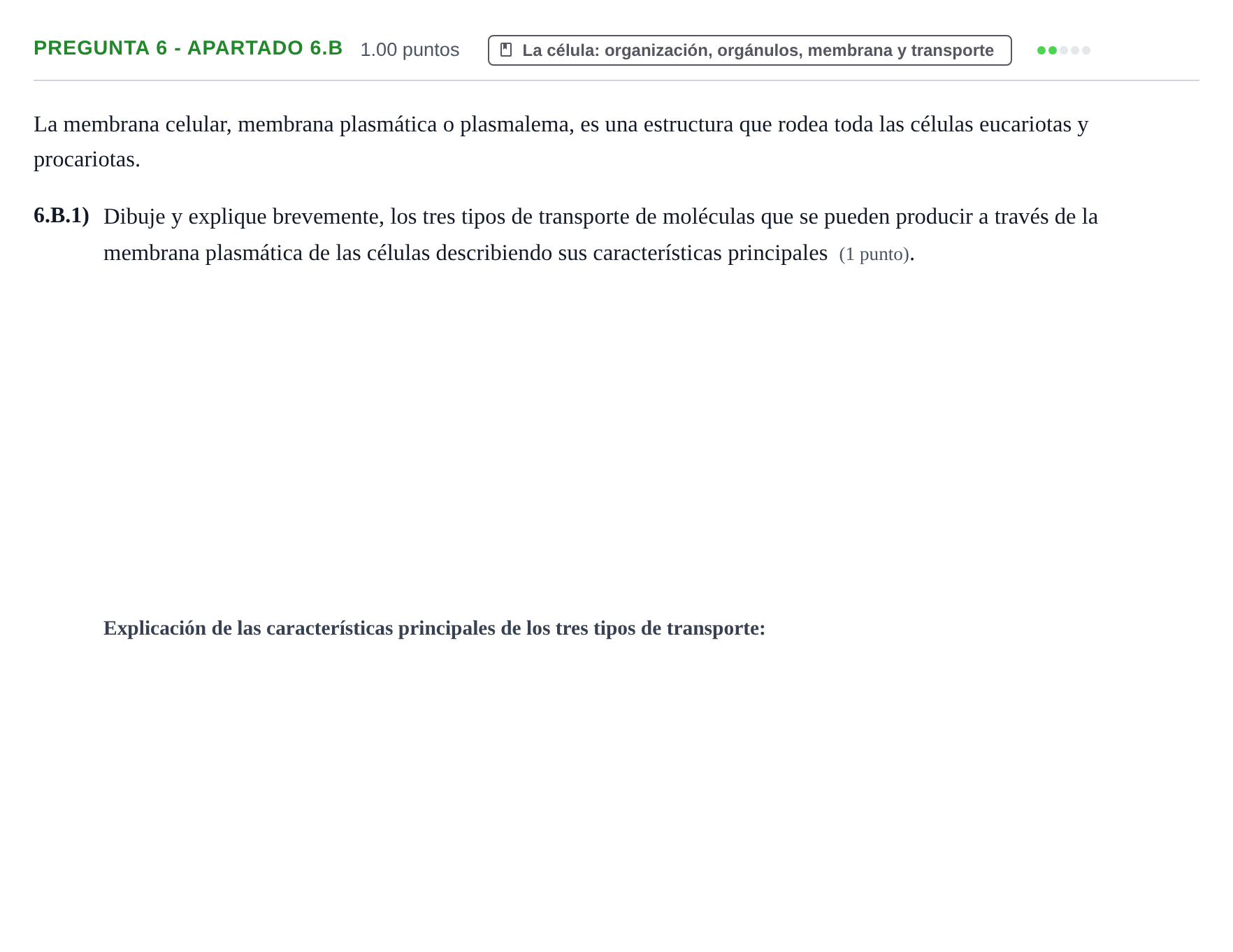 Enunciado: Pregunta 6 - Apartado 6.B · Biología PAU La Rioja Extraordinaria 2026