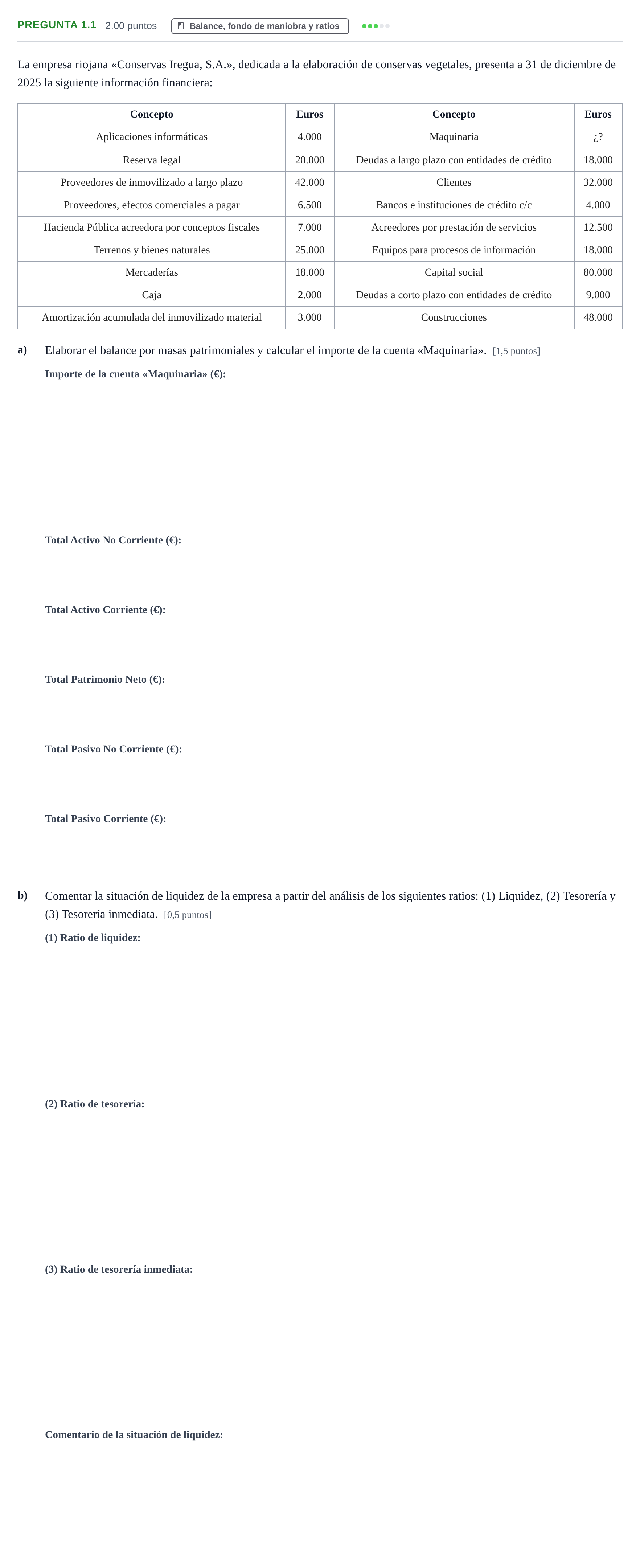 Enunciado: Pregunta 1.1 · Empresa y Diseño de Modelos de Negocio PAU La Rioja Extraordinaria 2026