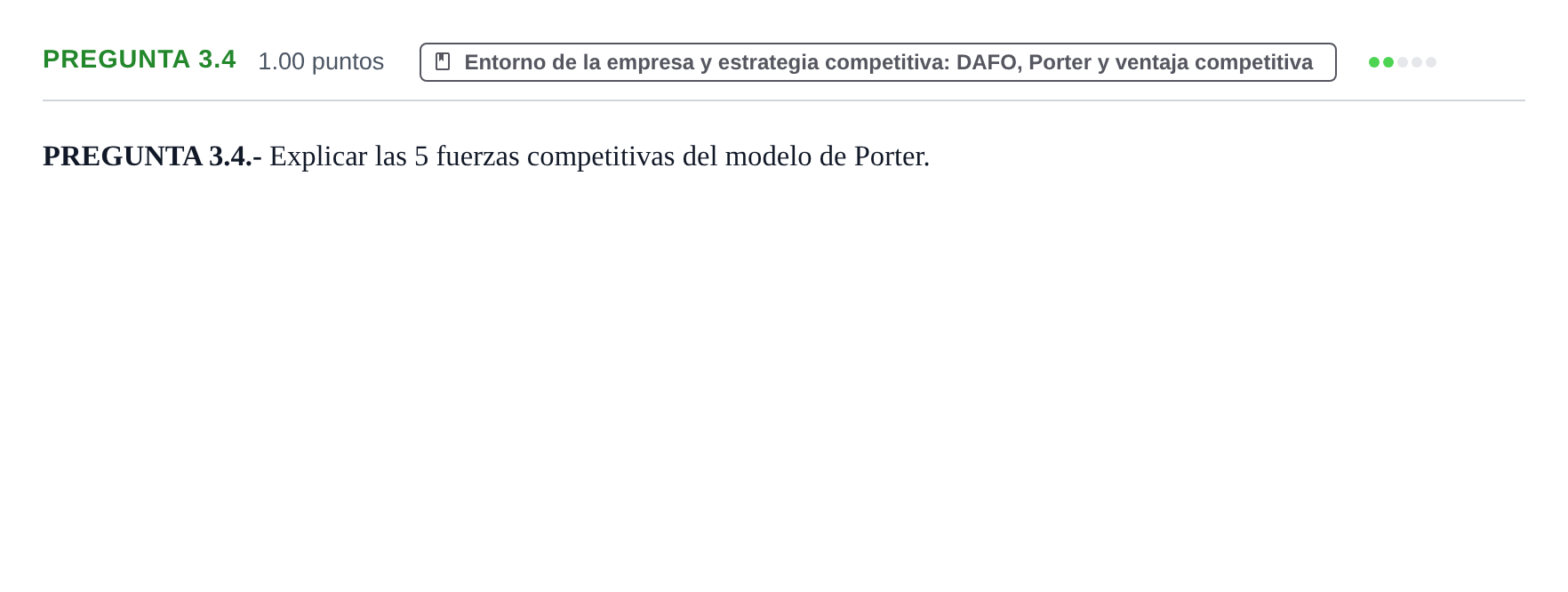 Enunciado: Pregunta 3.4 · Empresa y Diseño de Modelos de Negocio PAU La Rioja Extraordinaria 2026